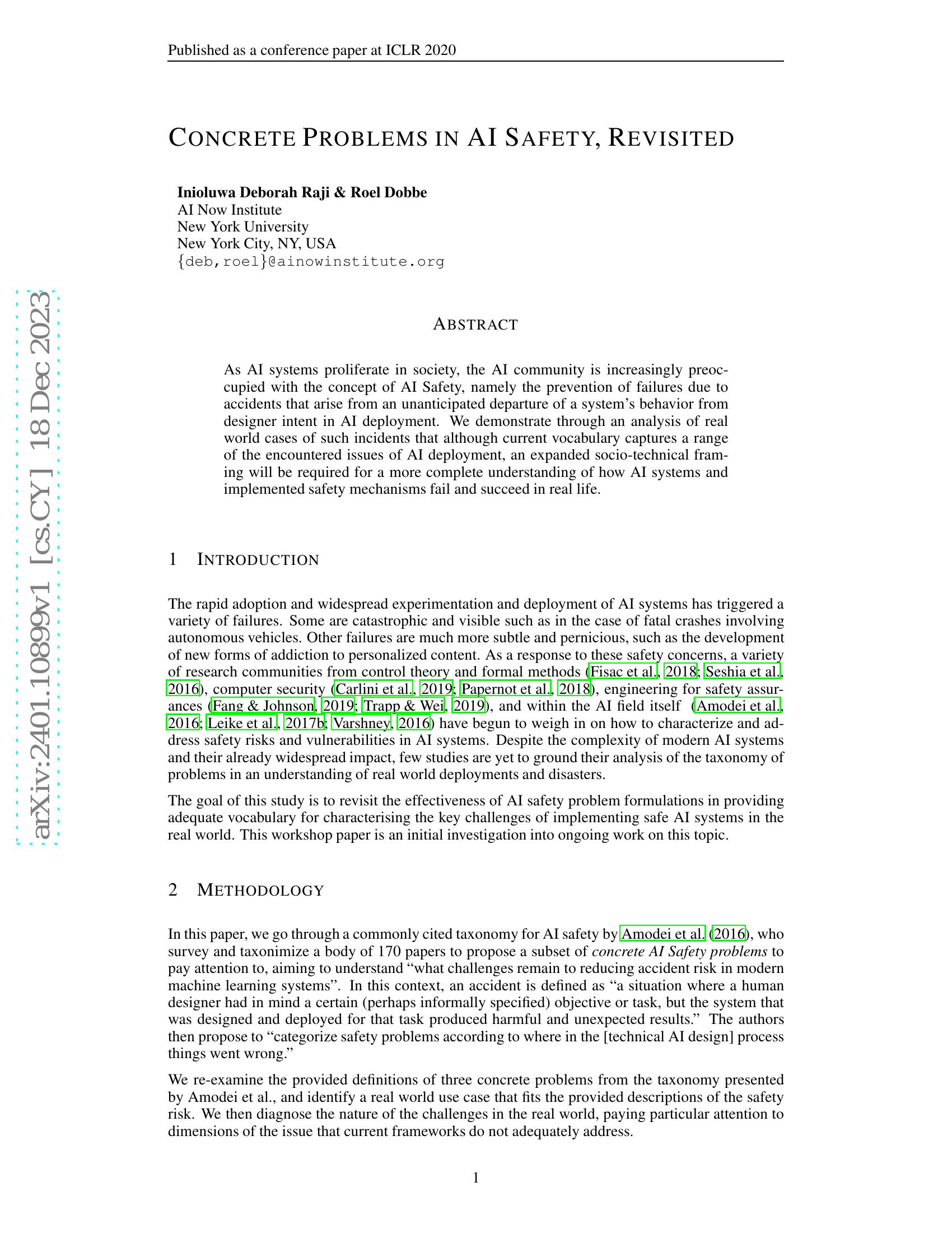 Concrete Problems in AI Safety, Revisited - 智源社区论文