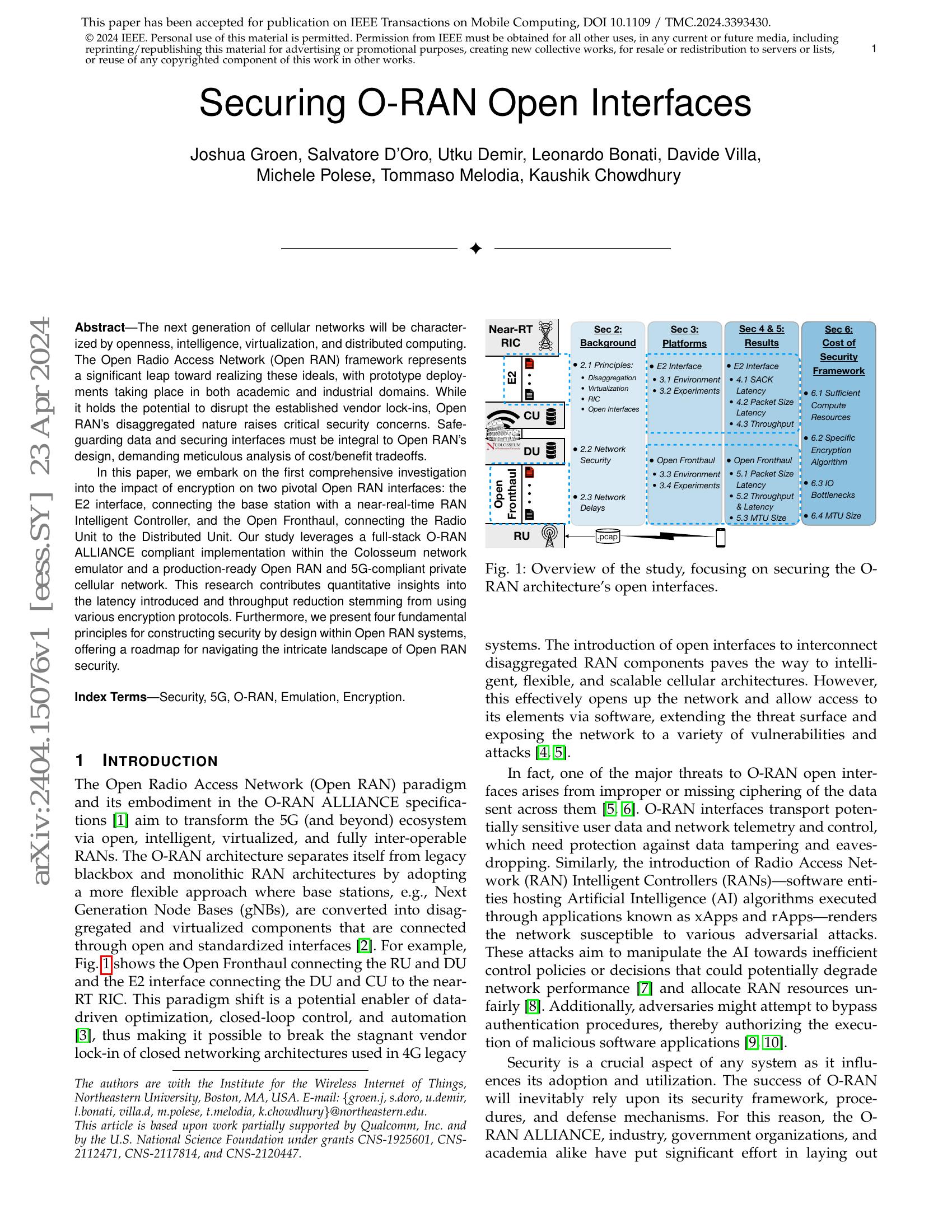 Securing O-RAN Open Interfaces - 智源社区论文