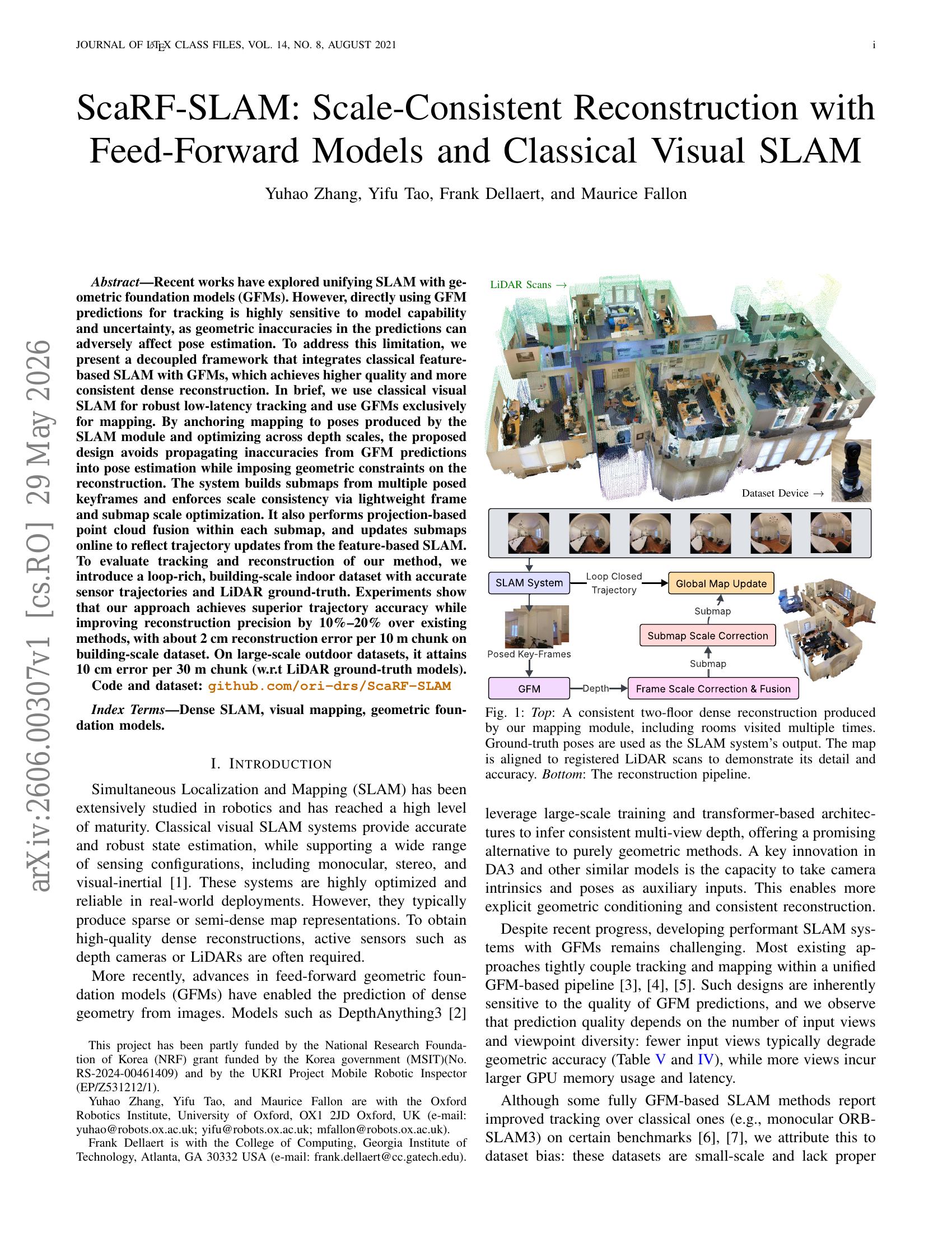 ScaRF-SLAM: Scale-Consistent Reconstruction with Feed-Forward Models ...