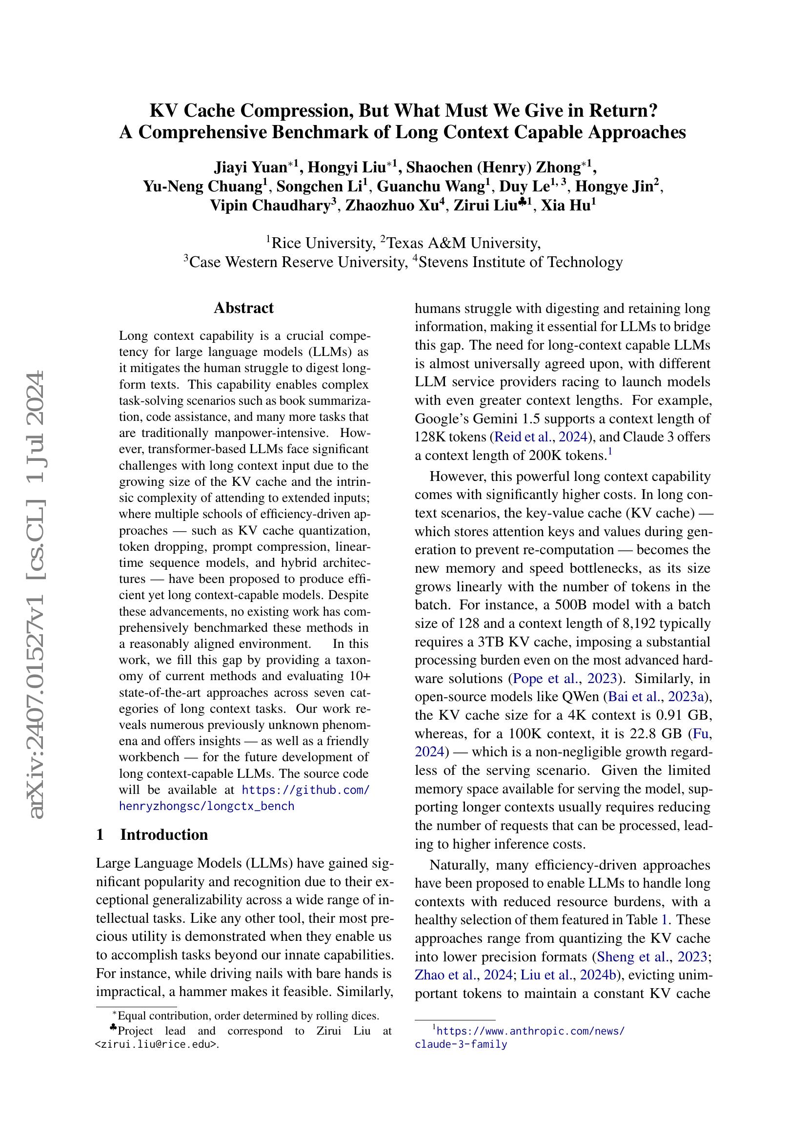 KV Cache Compression, But What Must We Give in Return? A Comprehensive ...