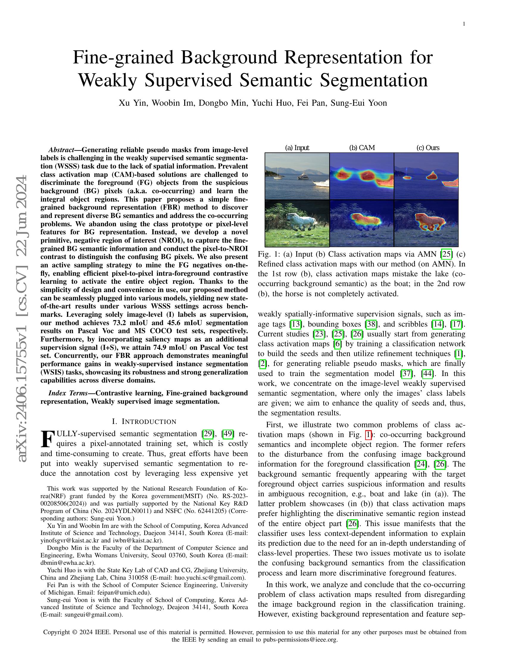 Fine-grained Background Representation for Weakly Supervised Semantic ...