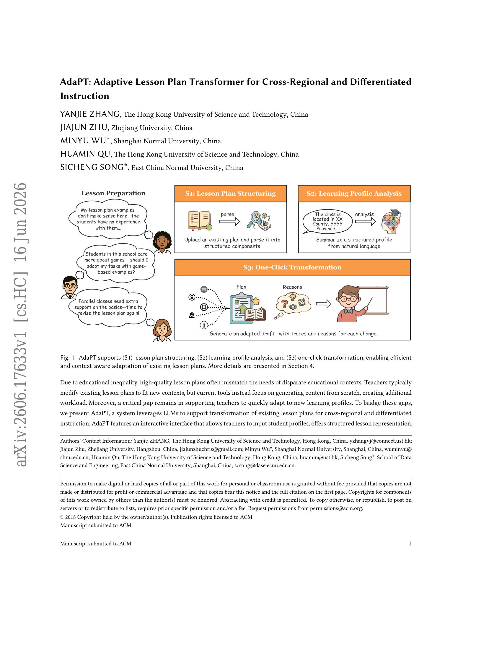 AdaPT: Adaptive Lesson Plan Transformer for Cross-Regional and ...