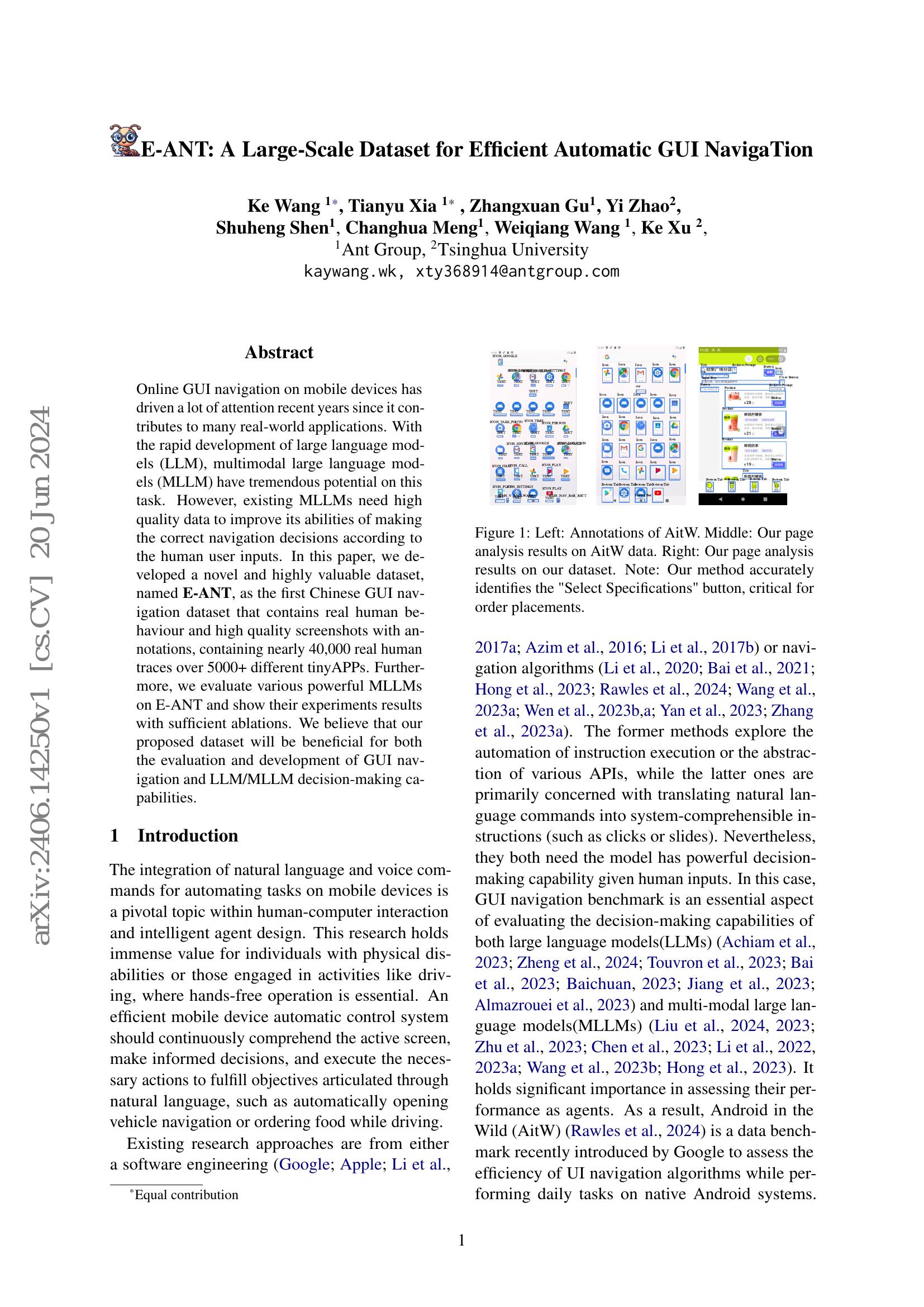 E-ANT: A Large-Scale Dataset for Efficient Automatic GUI NavigaTion - 智 ...