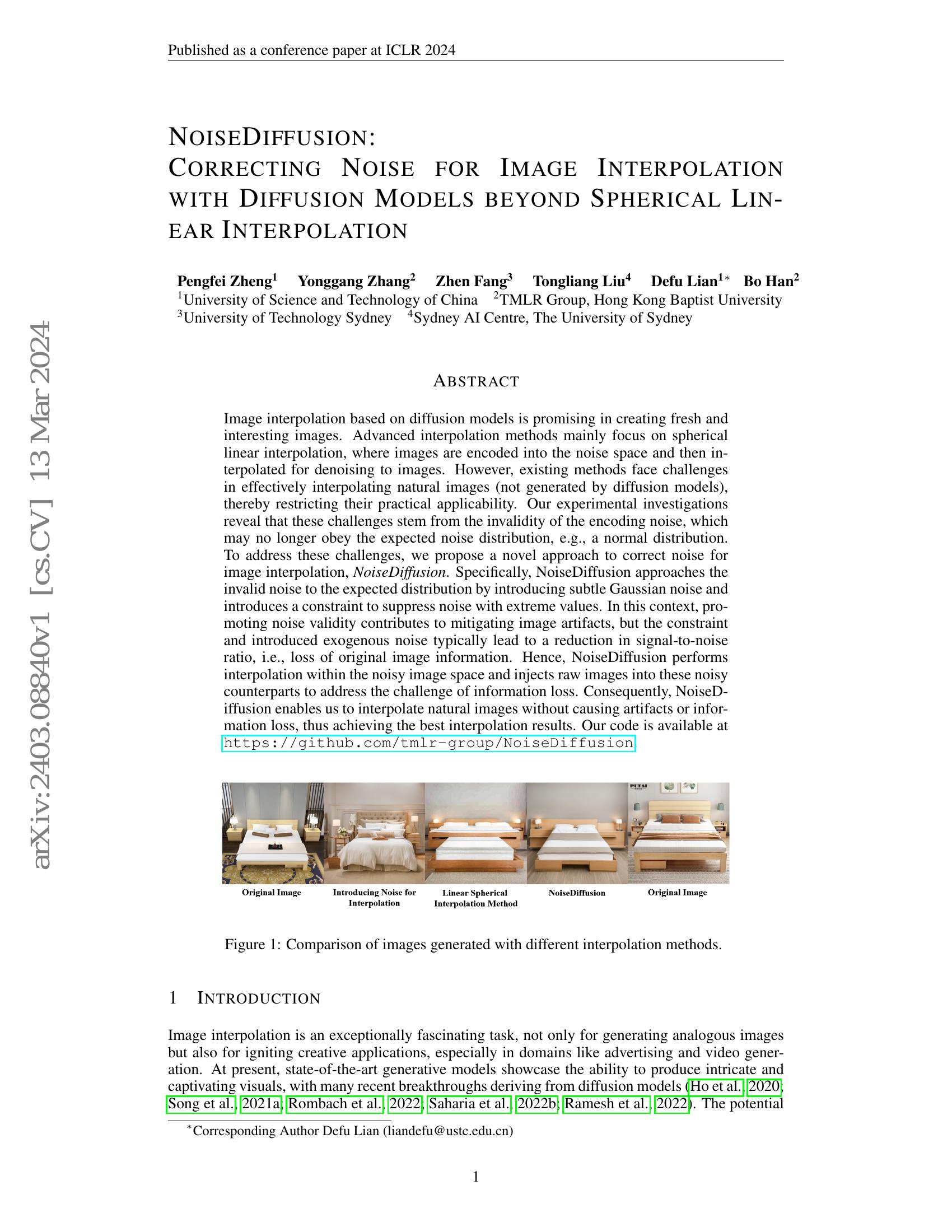 NoiseDiffusion: Correcting Noise for Image Interpolation with Diffusion ...