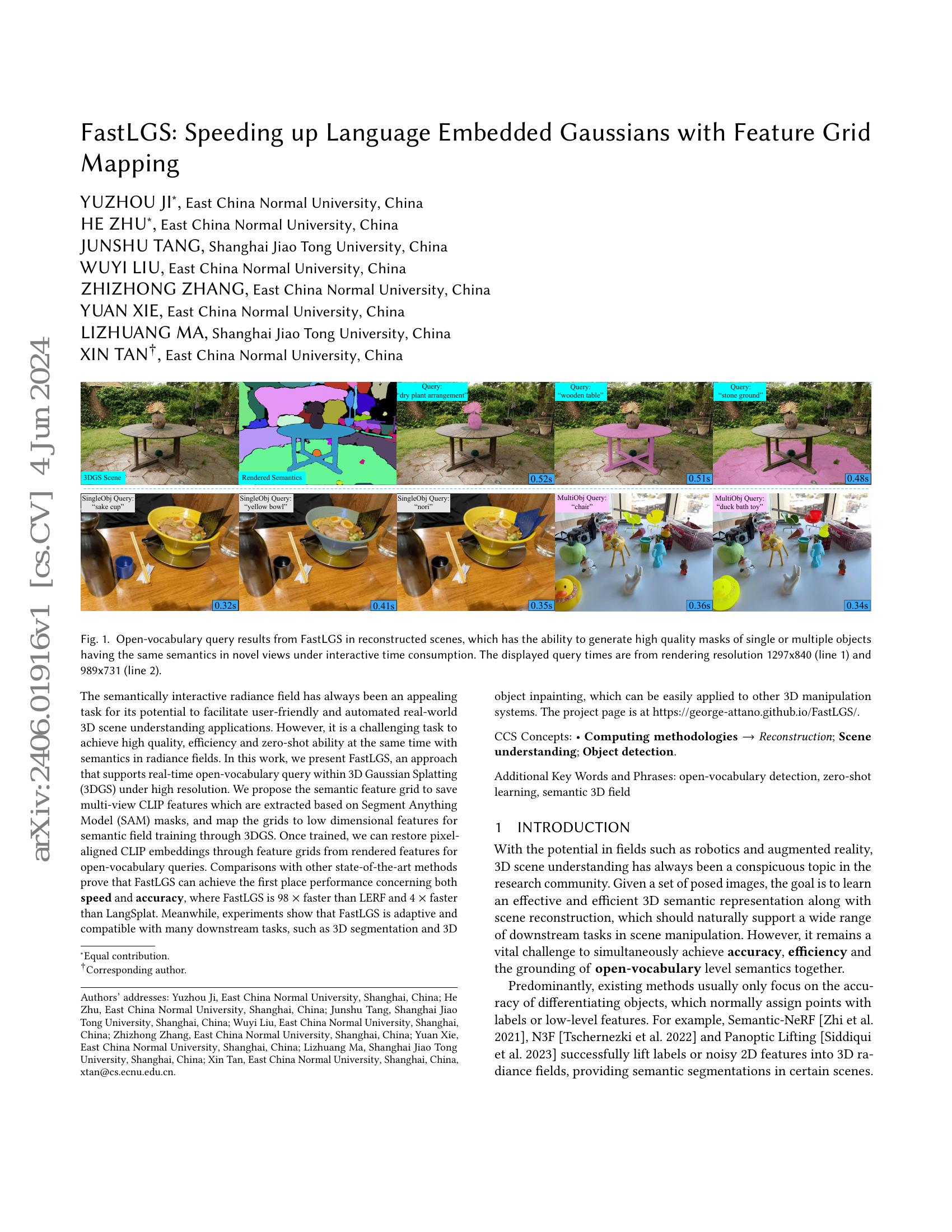 FastLGS: Speeding up Language Embedded Gaussians with Feature Grid ...