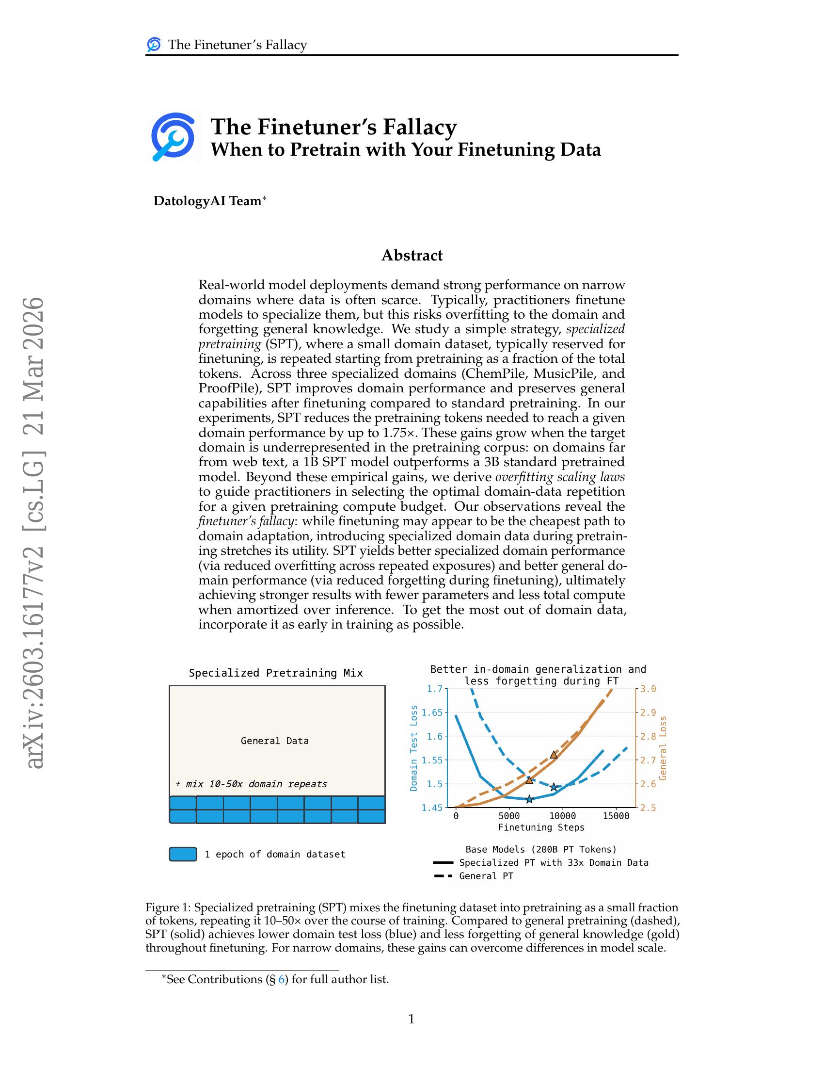 Finetuner The Finetuner's Fallacy: When to Pretrain with Your Finetuning Data - 智 ...