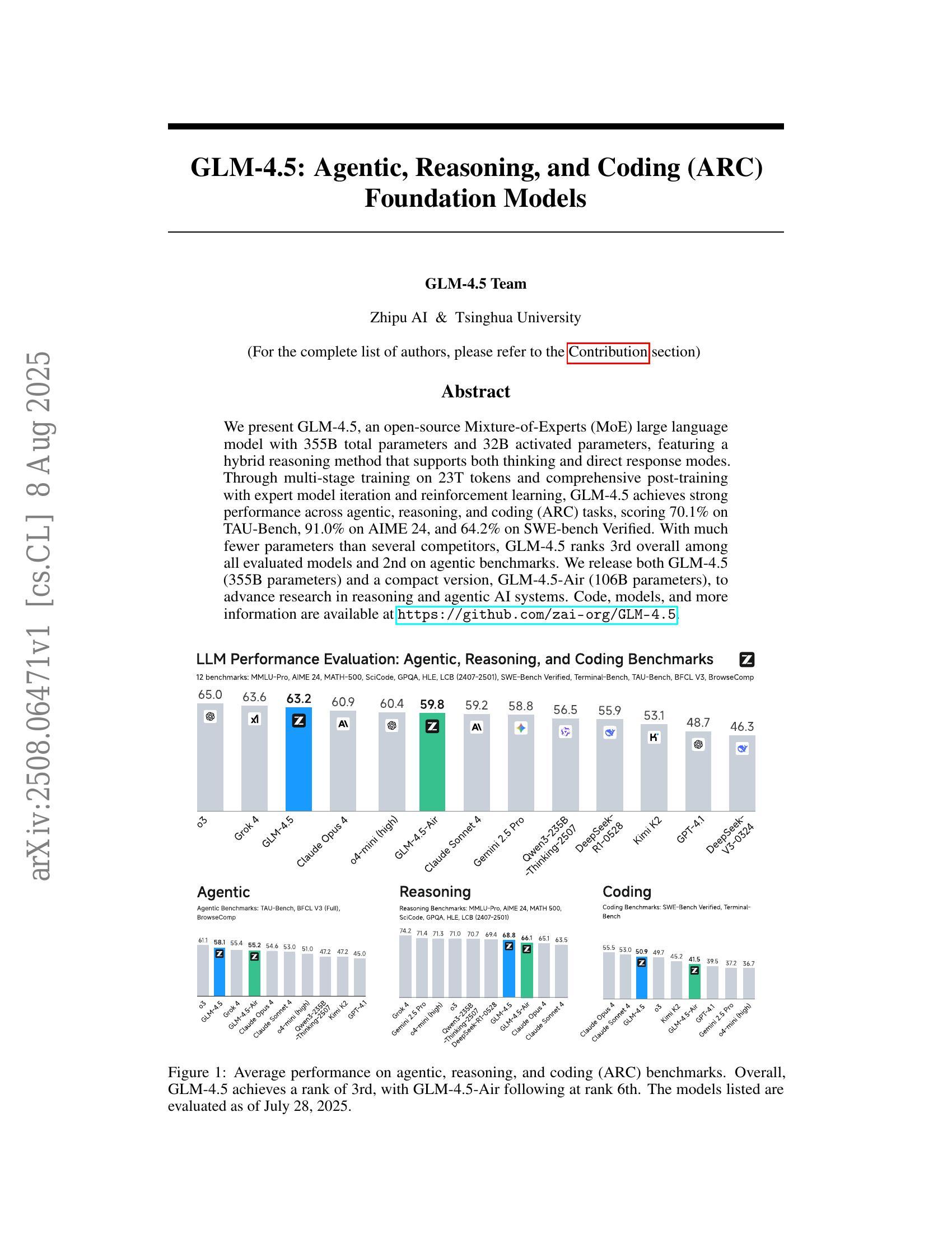GLM-4.5: Agentic, Reasoning, and Coding (ARC) Foundation Models - 智源社区论文
