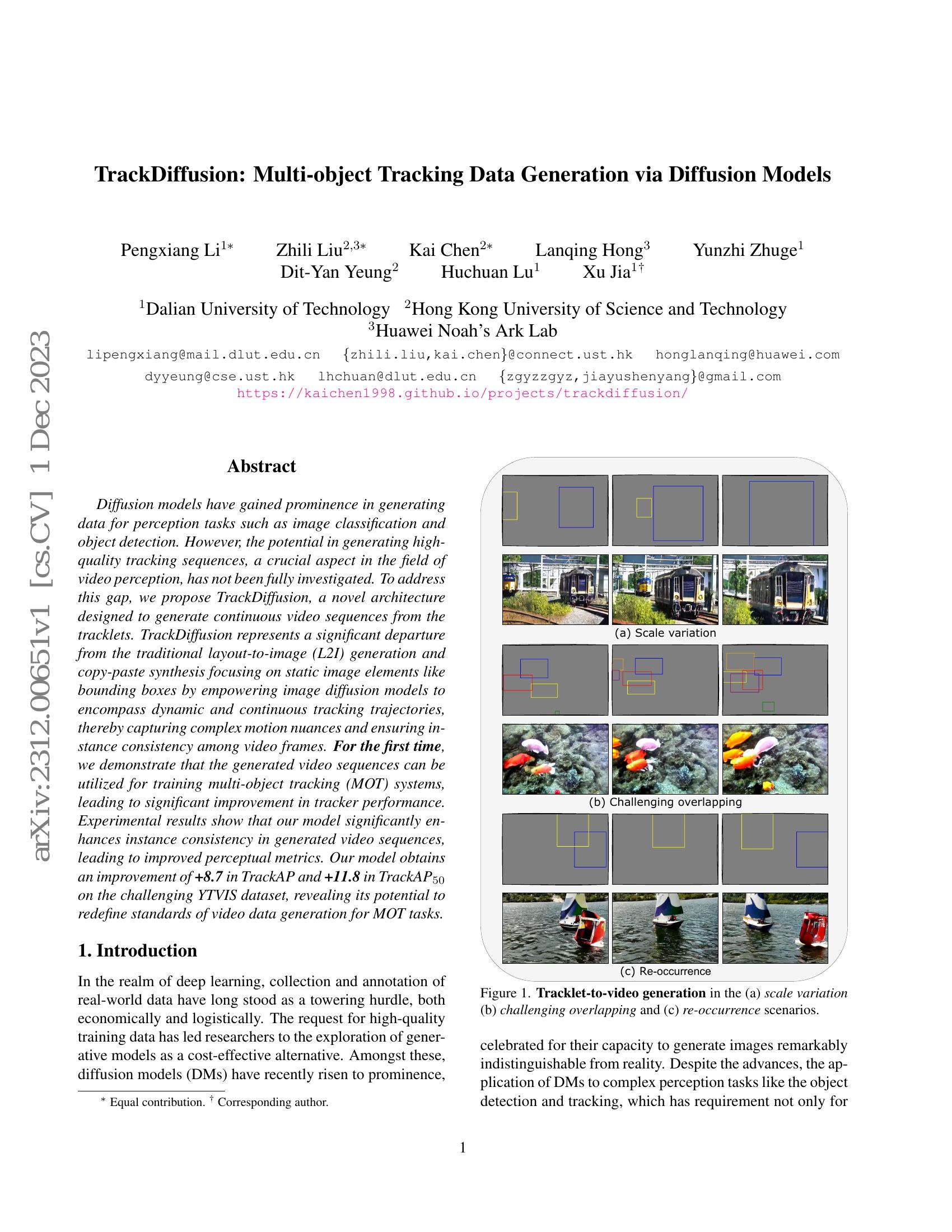 TrackDiffusion: Multi-object Tracking Data Generation via Diffusion ...