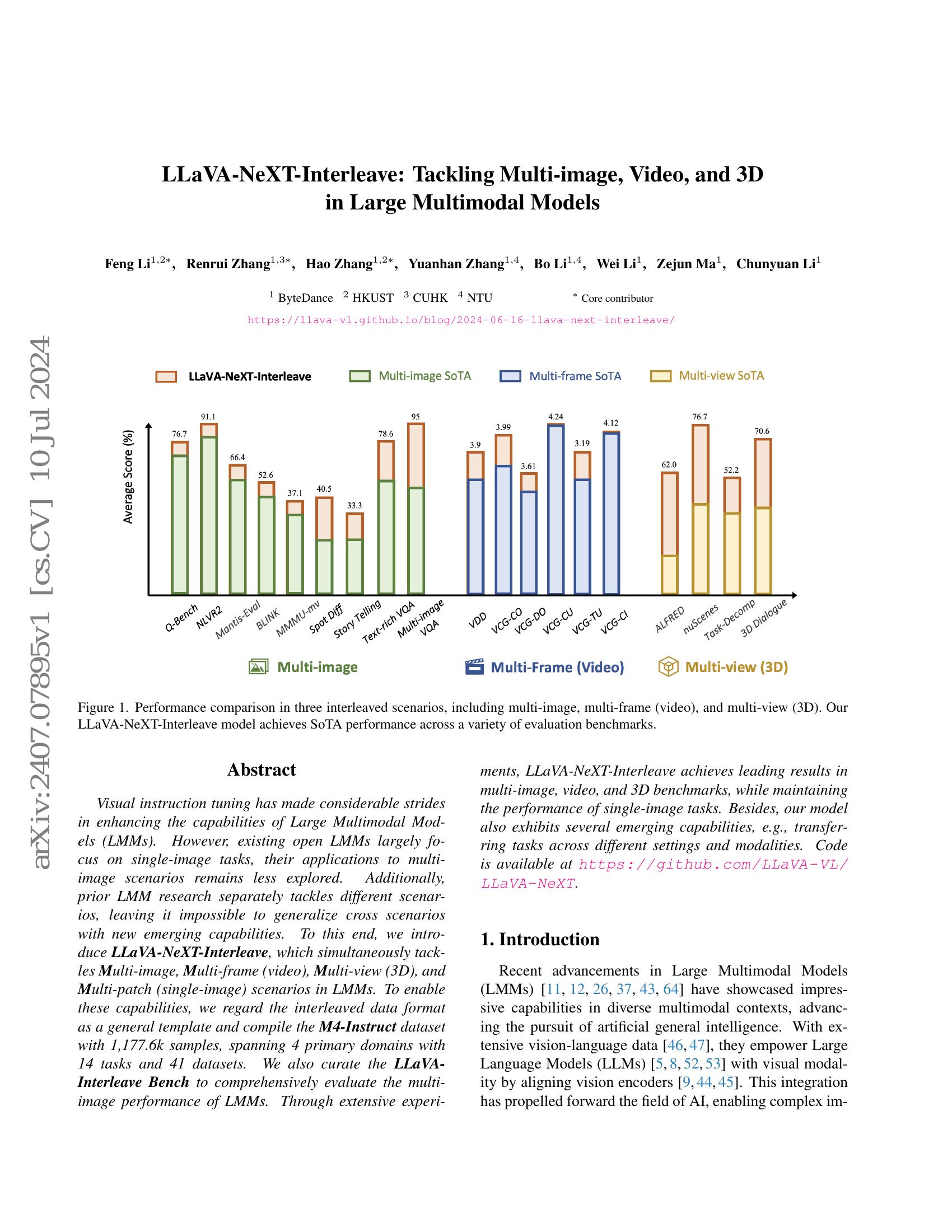 LLaVA-NeXT-Interleave: Tackling Multi-image, Video, and 3D in Large ...
