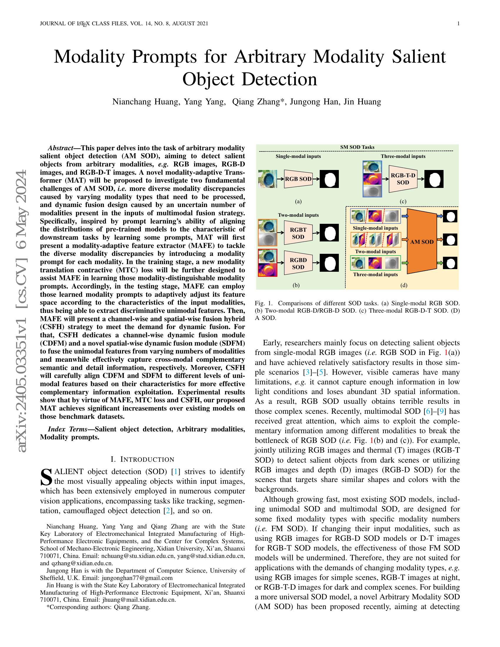Modality Prompts for Arbitrary Modality Salient Object Detection - 智源社区论文