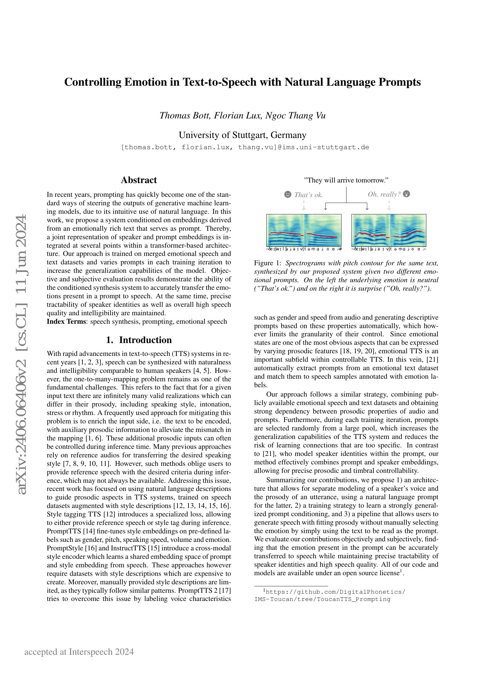 Controlling Emotion in Text-to-Speech with Natural Language Prompts - 智 ...