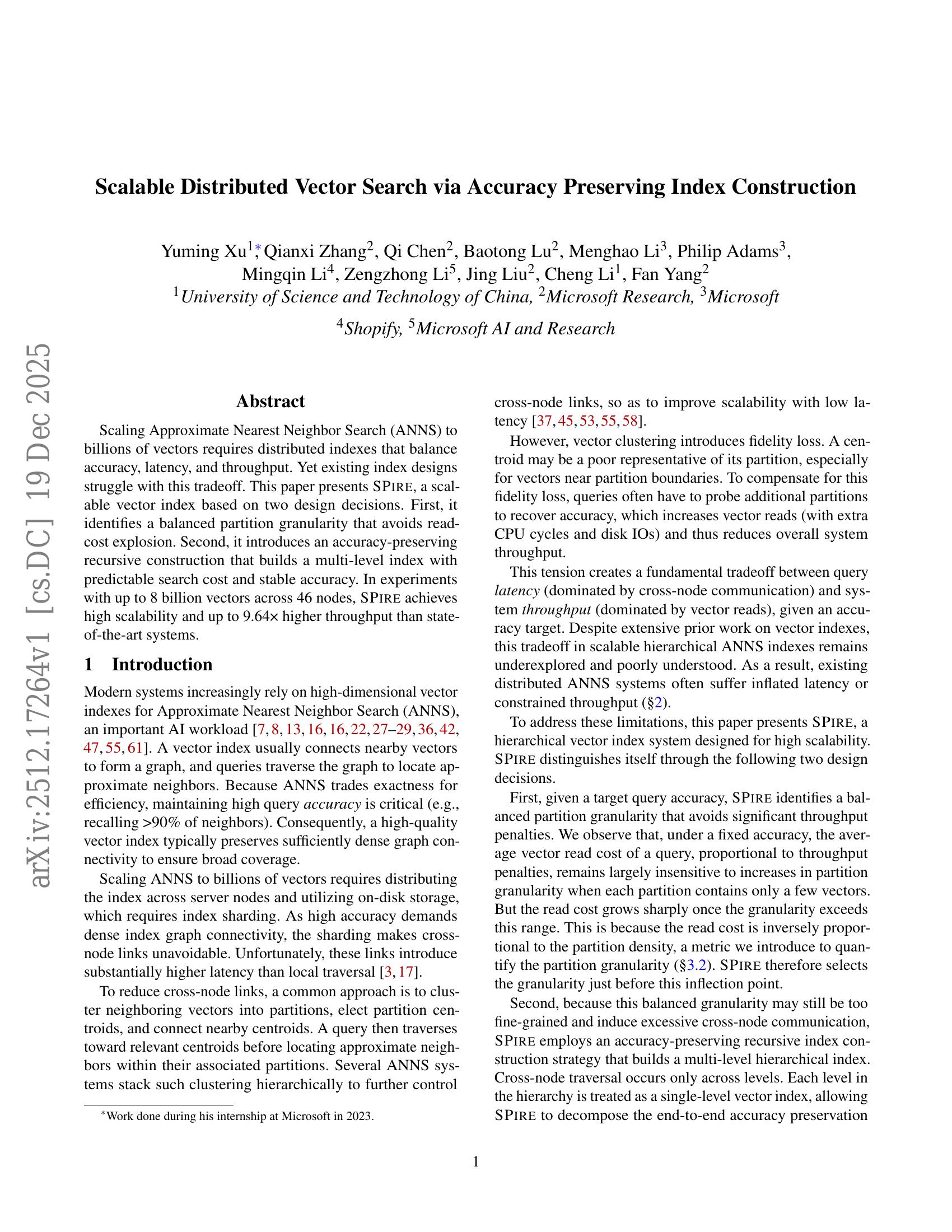 Scalable Distributed Vector Search via Accuracy Preserving Index ...