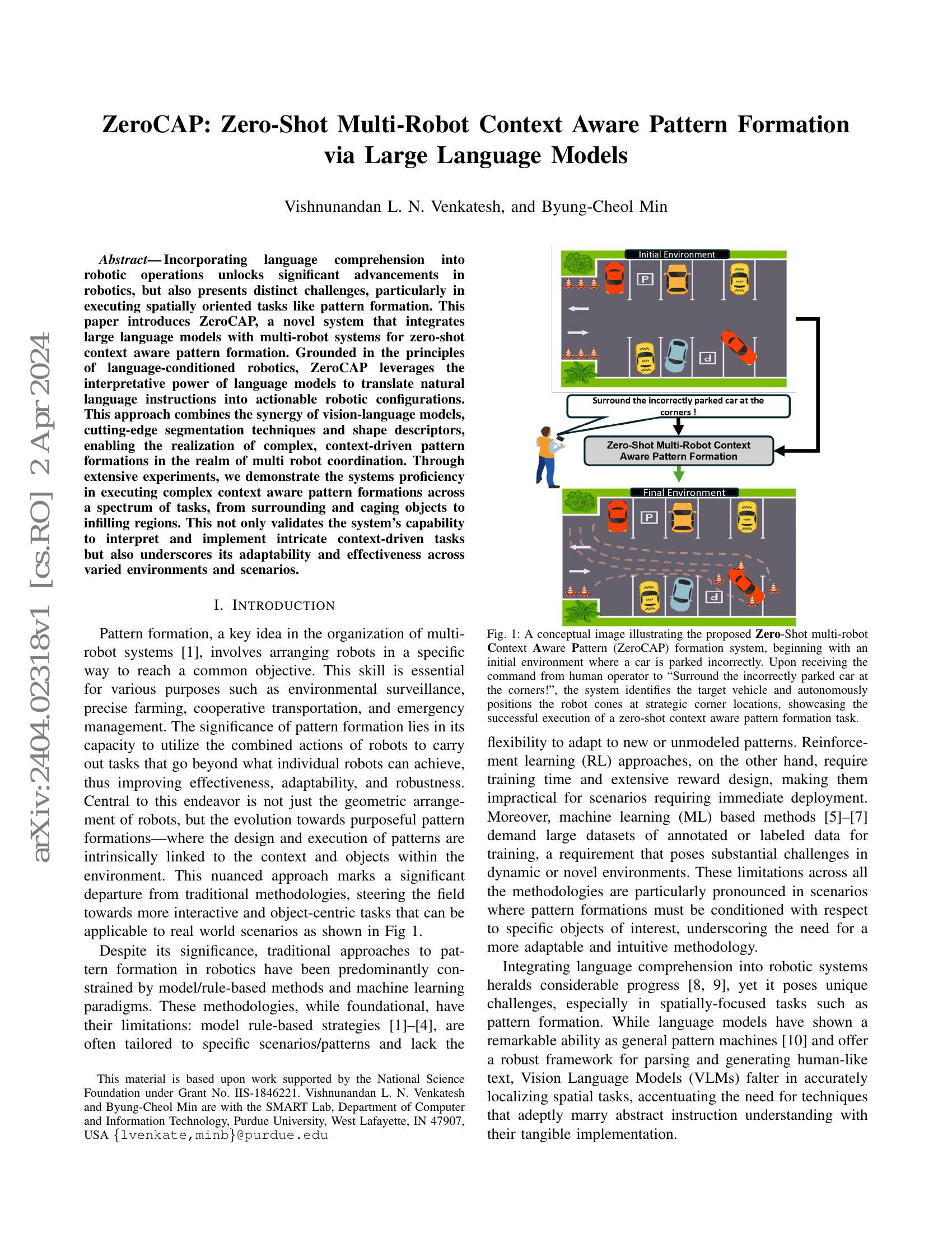 ZeroCAP: Zero-Shot Multi-Robot Context Aware Pattern Formation via ...