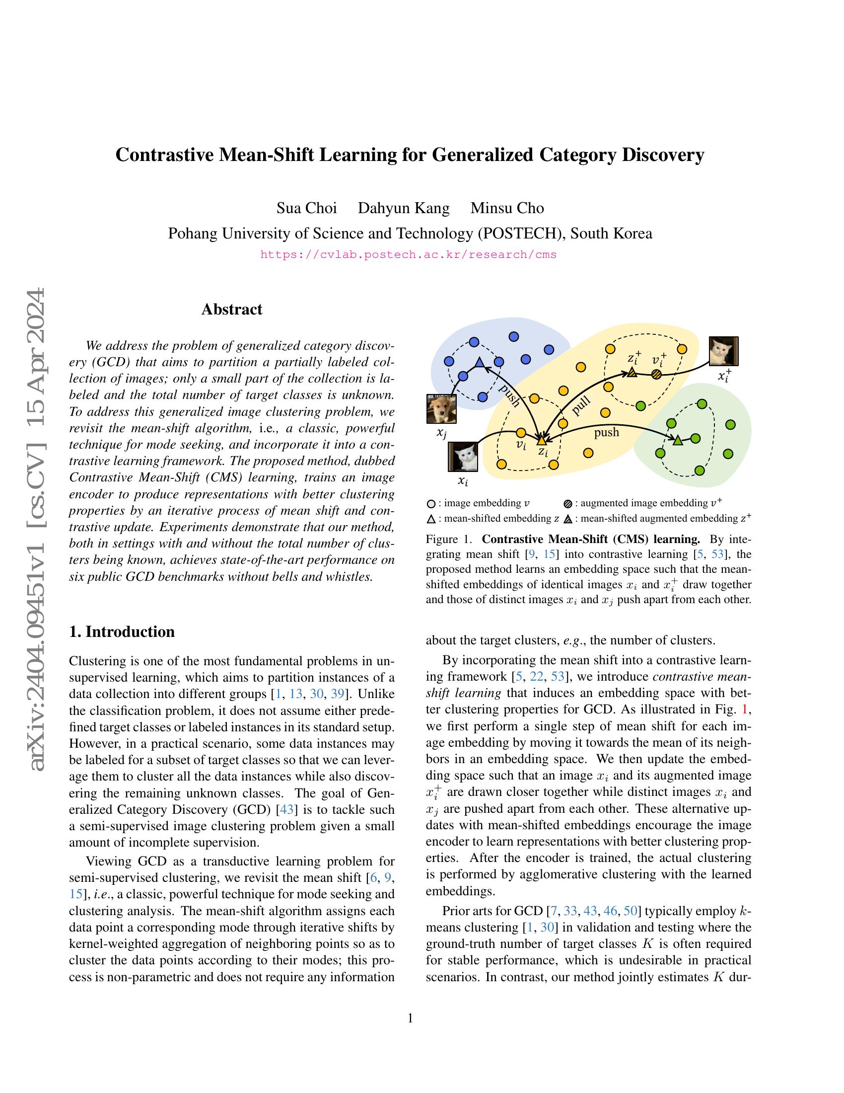 Contrastive Mean-Shift Learning for Generalized Category Discovery - 智源社区论文