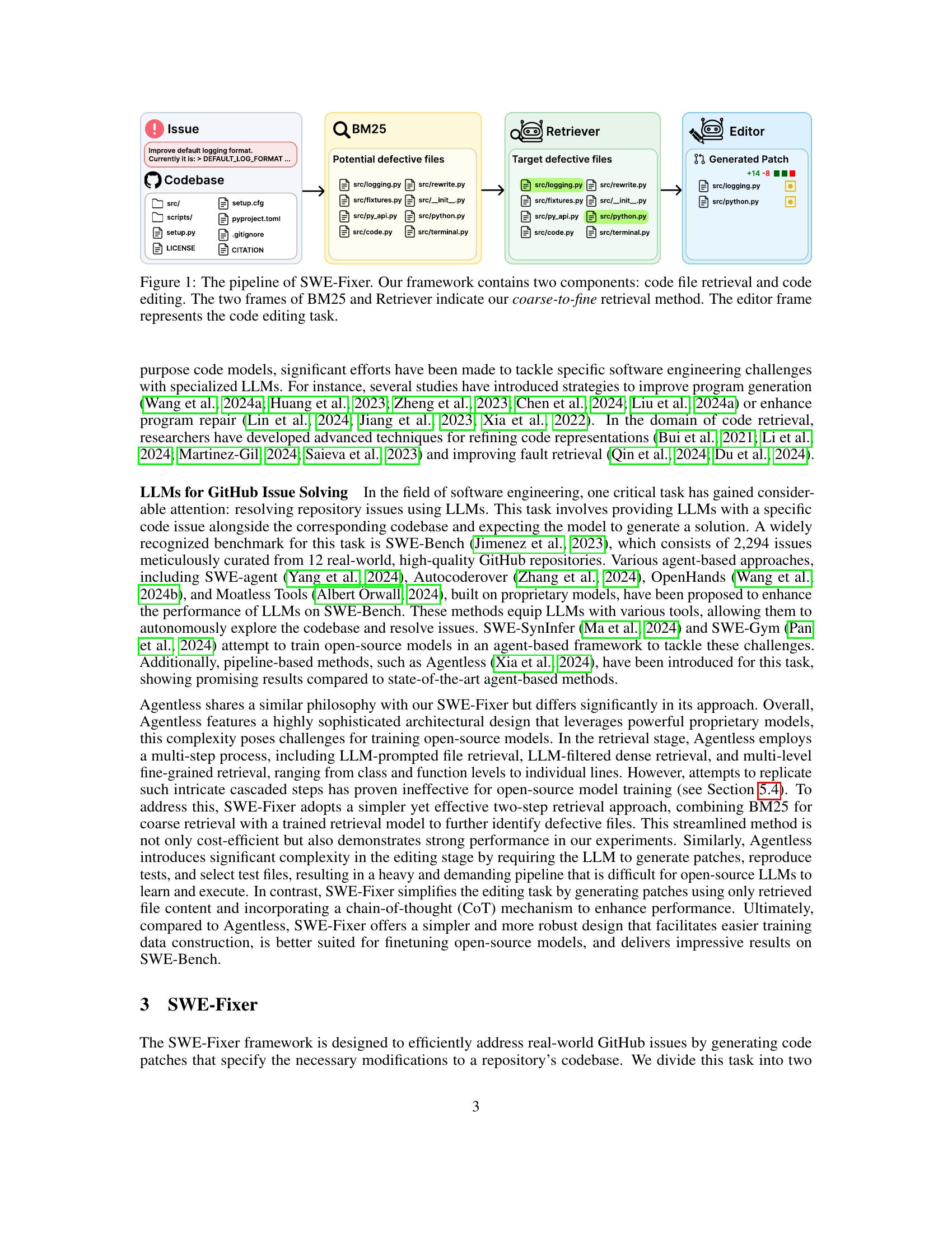 SWE-Fixer: Training Open-Source LLMs for Effective and Efficient GitHub ...
