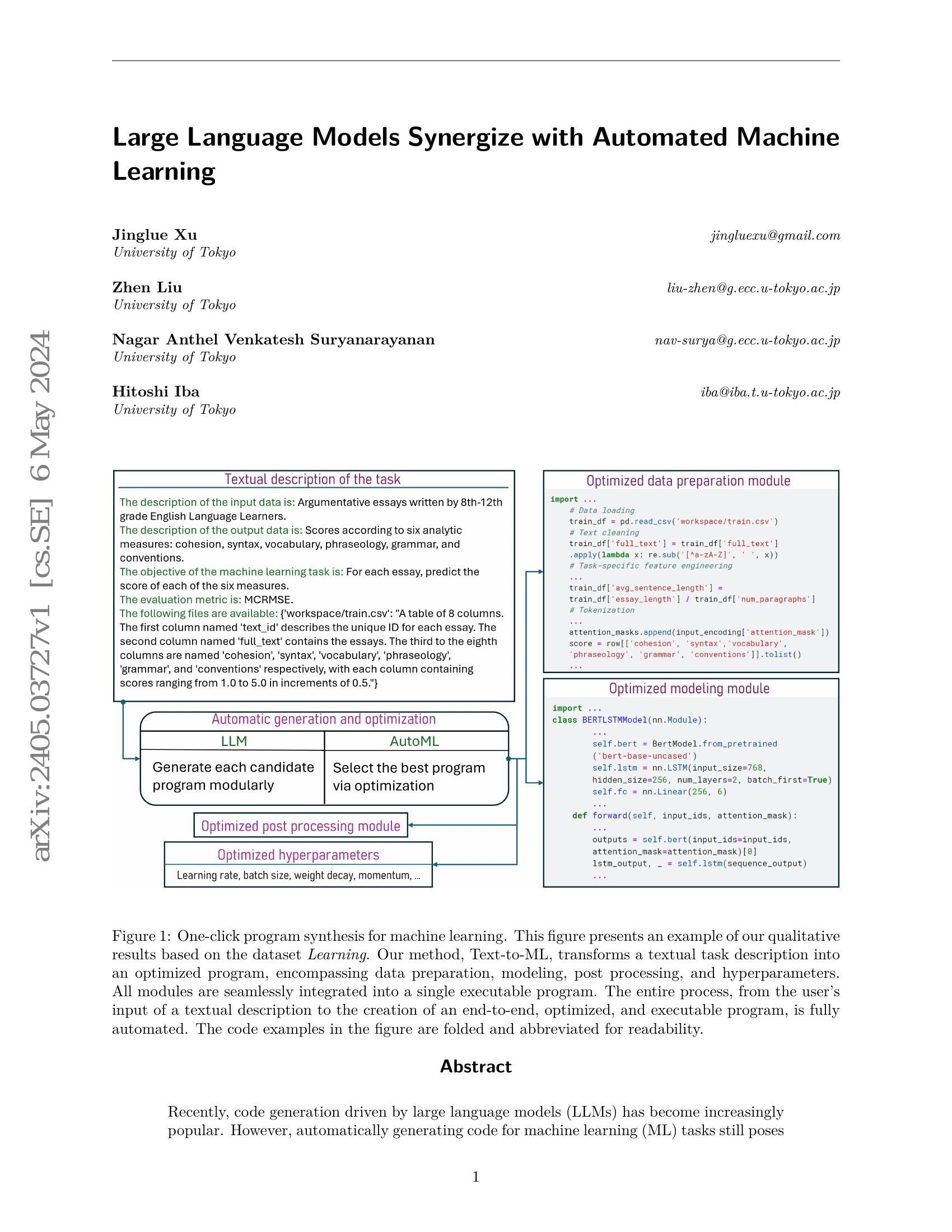 Large Language Models Synergize with Automated Machine Learning - 智源社区论文