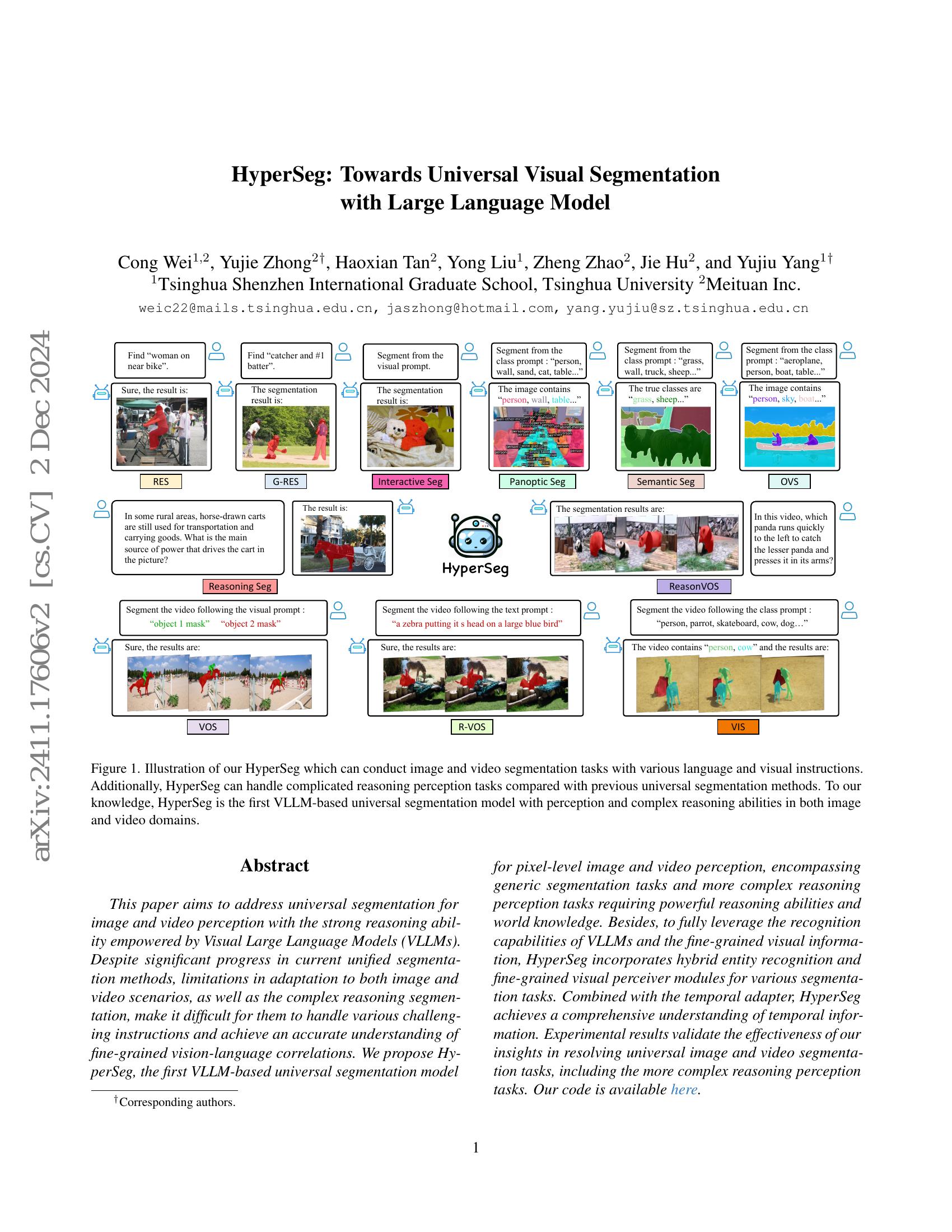 HyperSeg: Towards Universal Visual Segmentation with Large Language ...