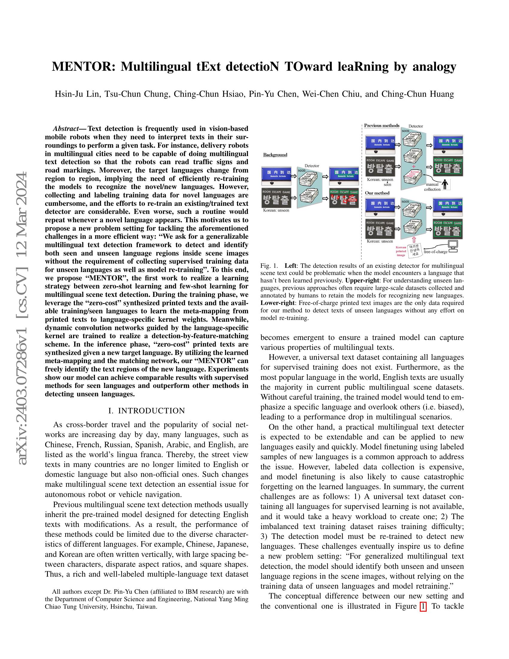 MENTOR: Multilingual tExt detectioN TOward leaRning by analogy - 智源社区论文