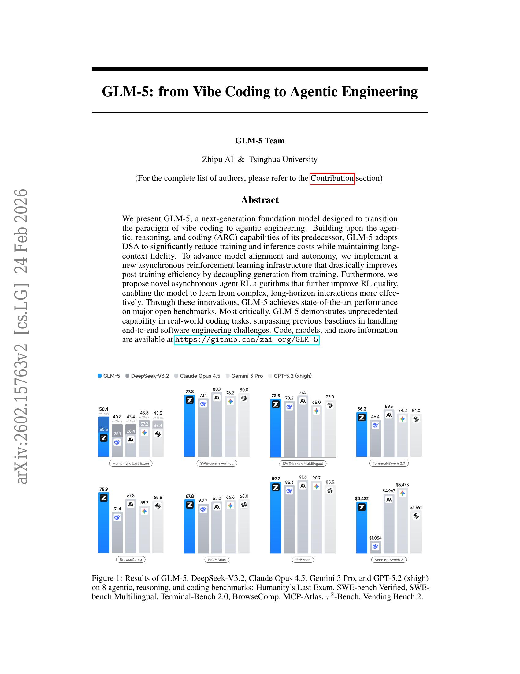 GLM-5: from Vibe Coding to Agentic Engineering - 智源社区论文
