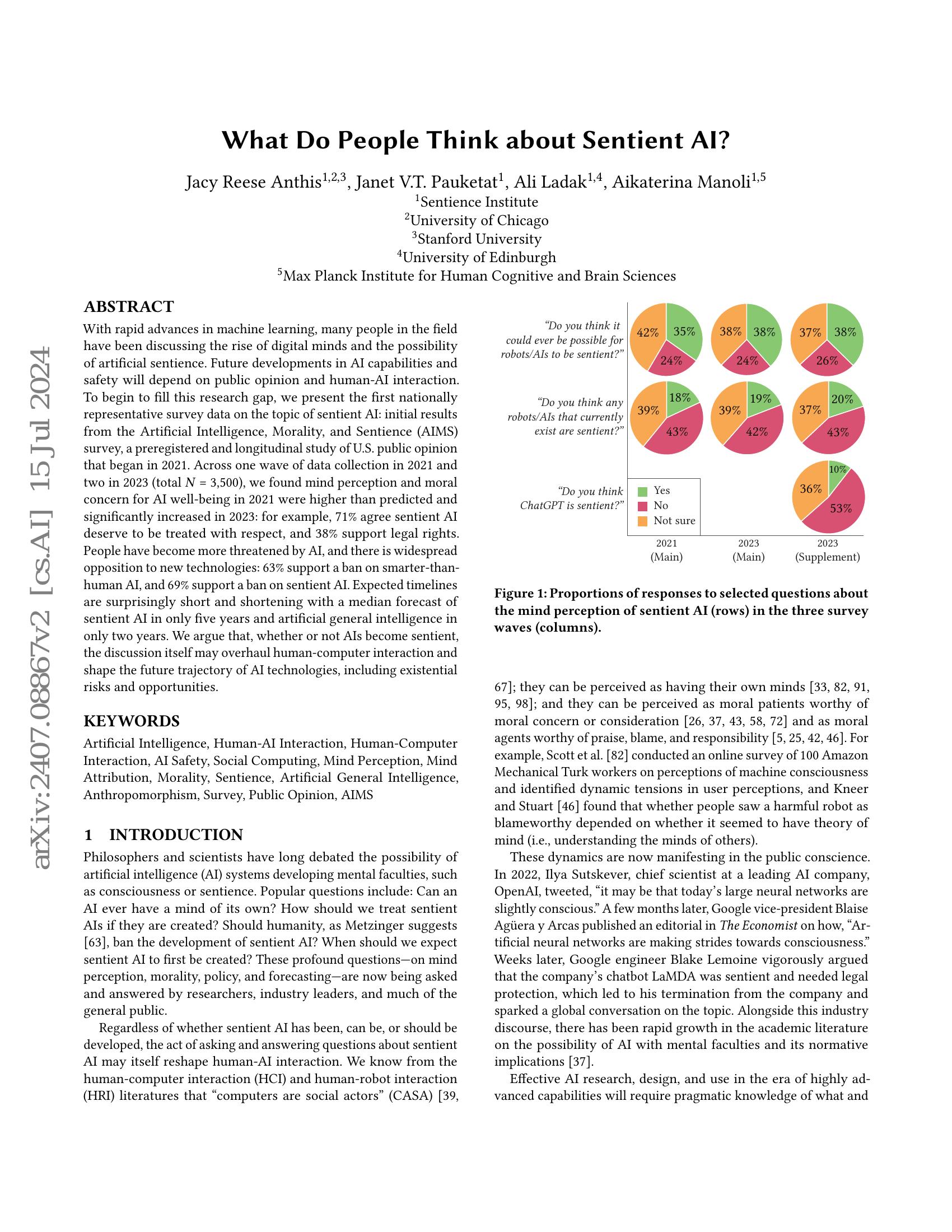 Sentient Ai Model What Do People Think about Sentient AI? - 智源社区论文
