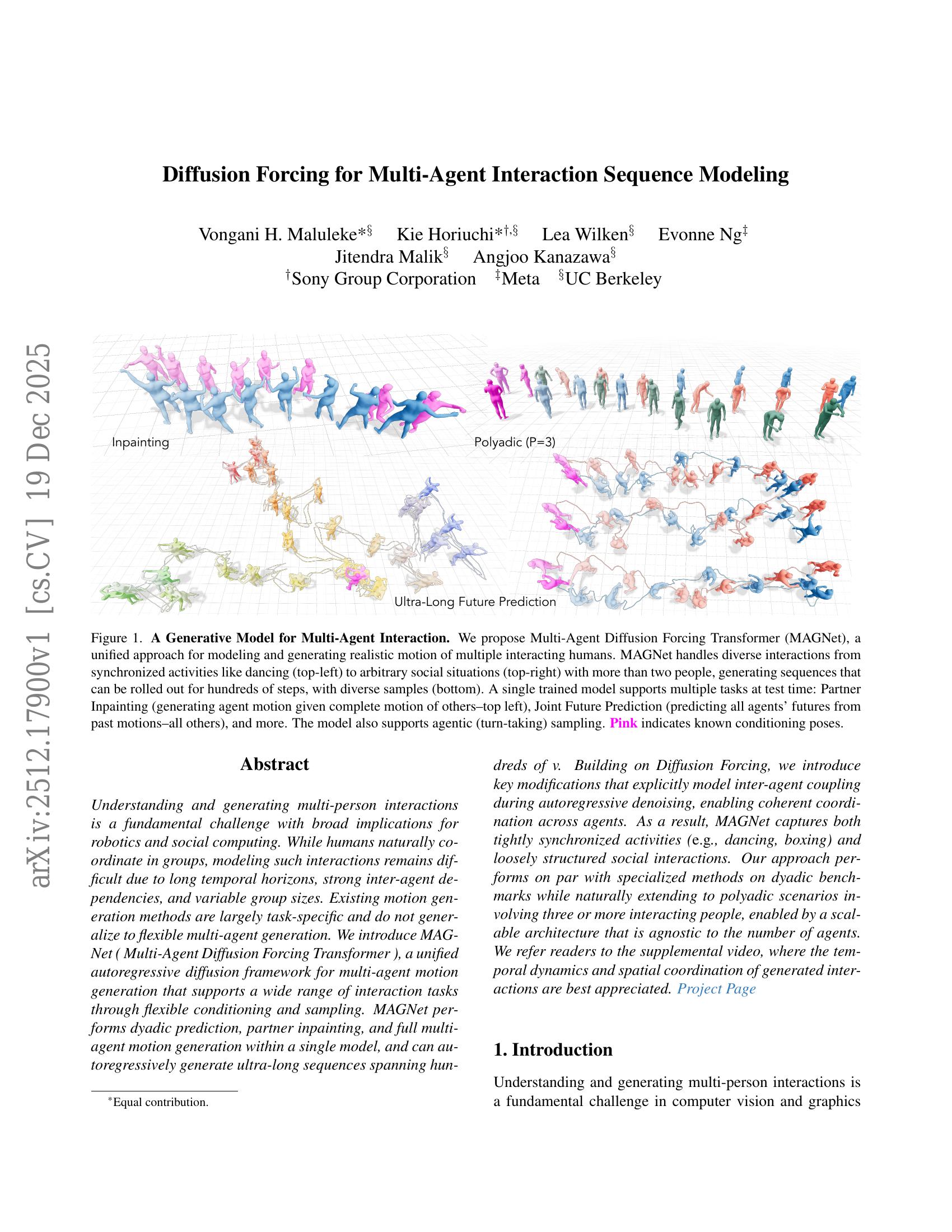 Diffusion Forcing for Multi-Agent Interaction Sequence Modeling - 智源社区论文