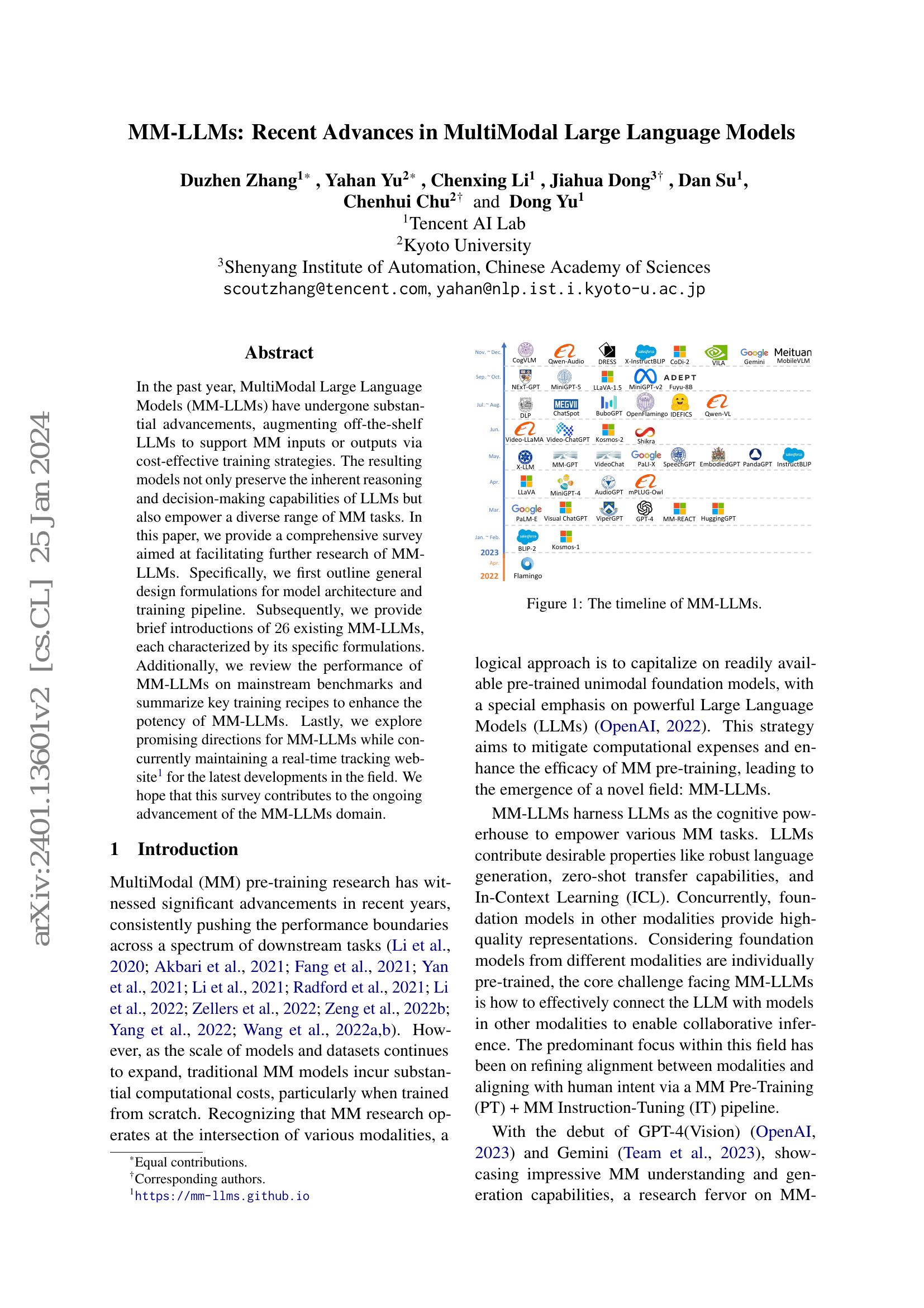 MM-LLMs: Recent Advances in MultiModal Large Language Models - 智源社区论文