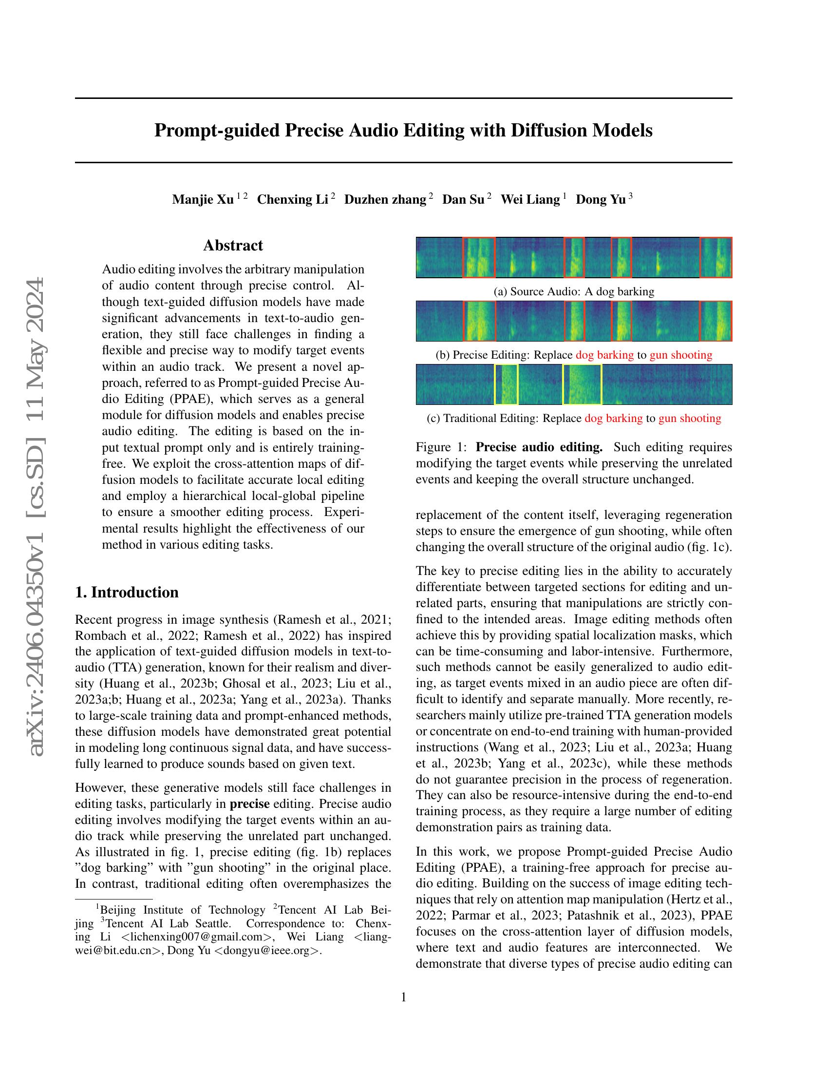 Prompt-guided Precise Audio Editing with Diffusion Models - 智源社区论文