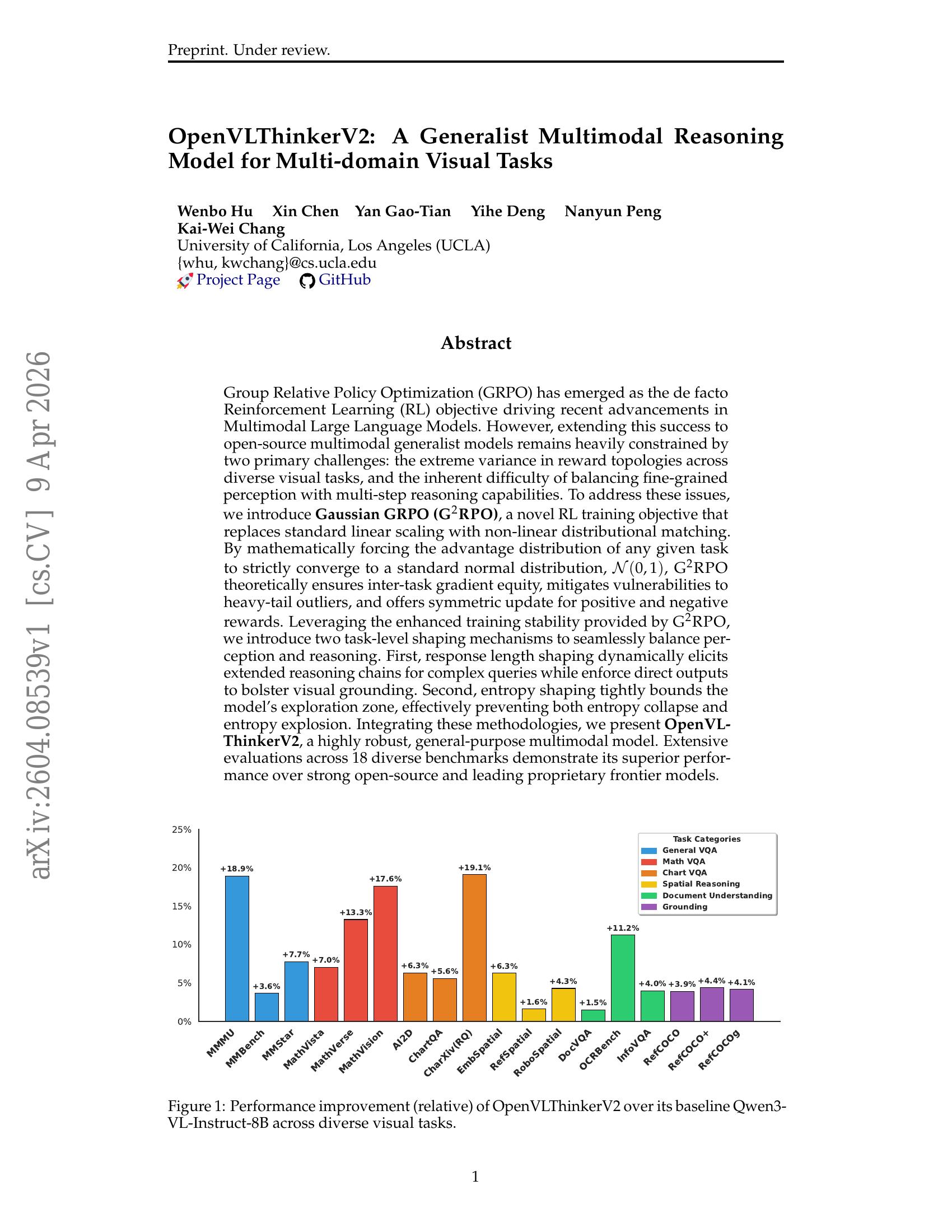 OpenVLThinkerV2: A Generalist Multimodal Reasoning Model for Multi ...