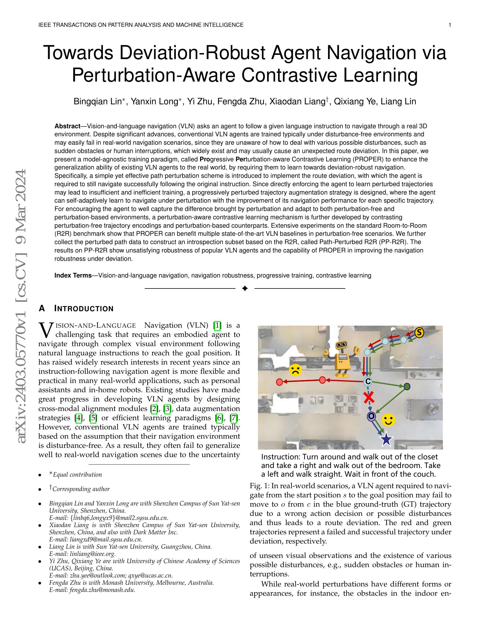 Towards Deviation-Robust Agent Navigation via Perturbation-Aware ...
