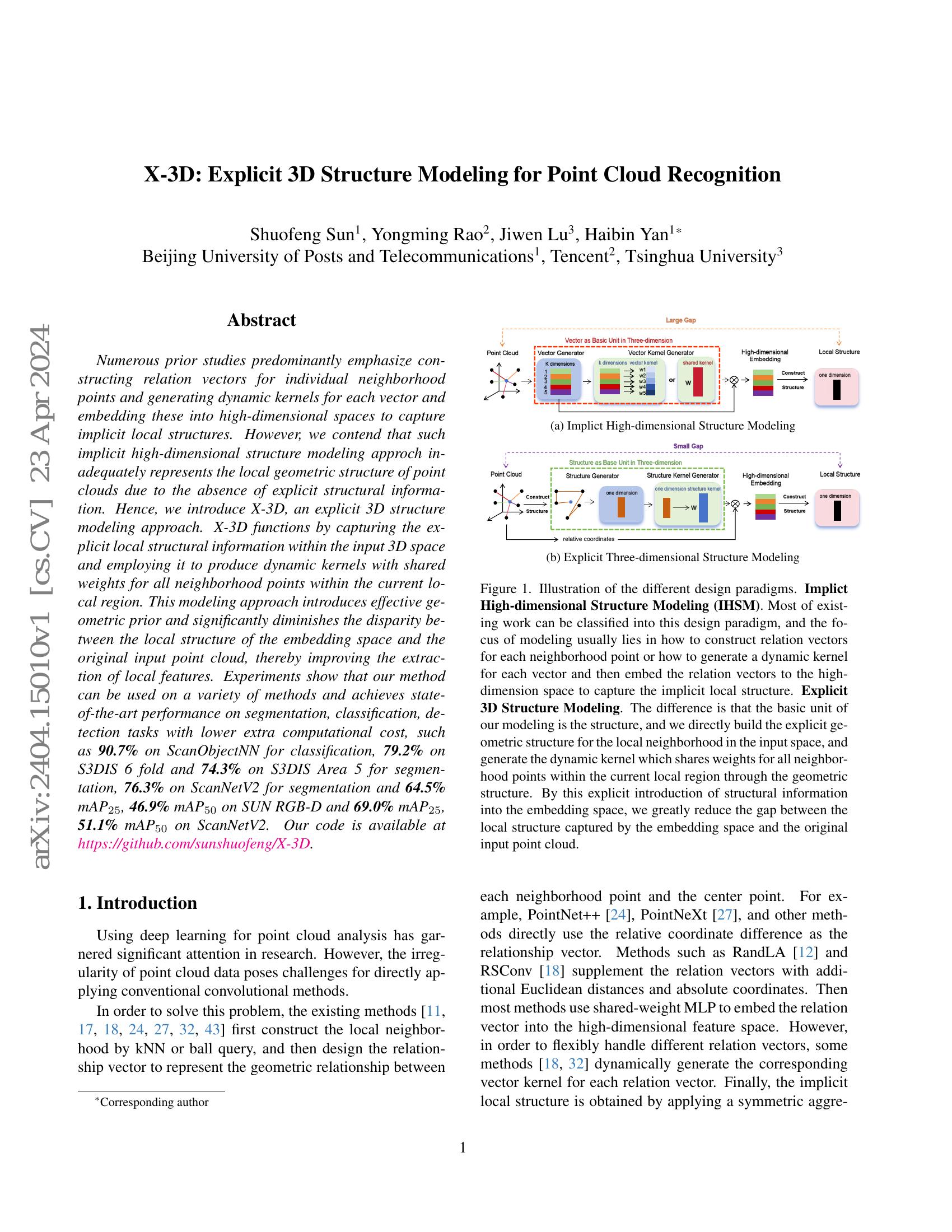 X-3D: Explicit 3D Structure Modeling for Point Cloud Recognition - 智源社区论文