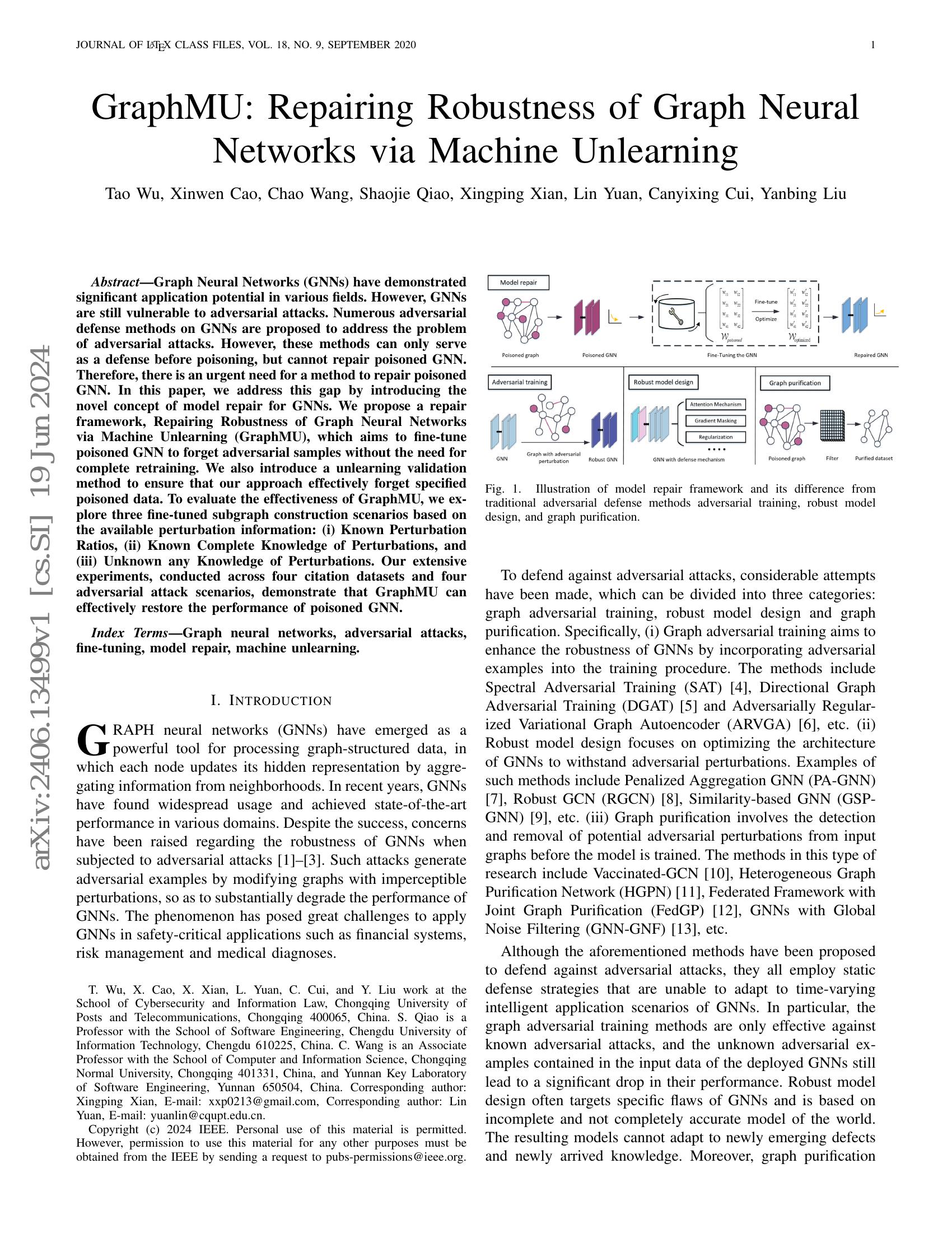 GraphMU: Repairing Robustness of Graph Neural Networks via Machine ...