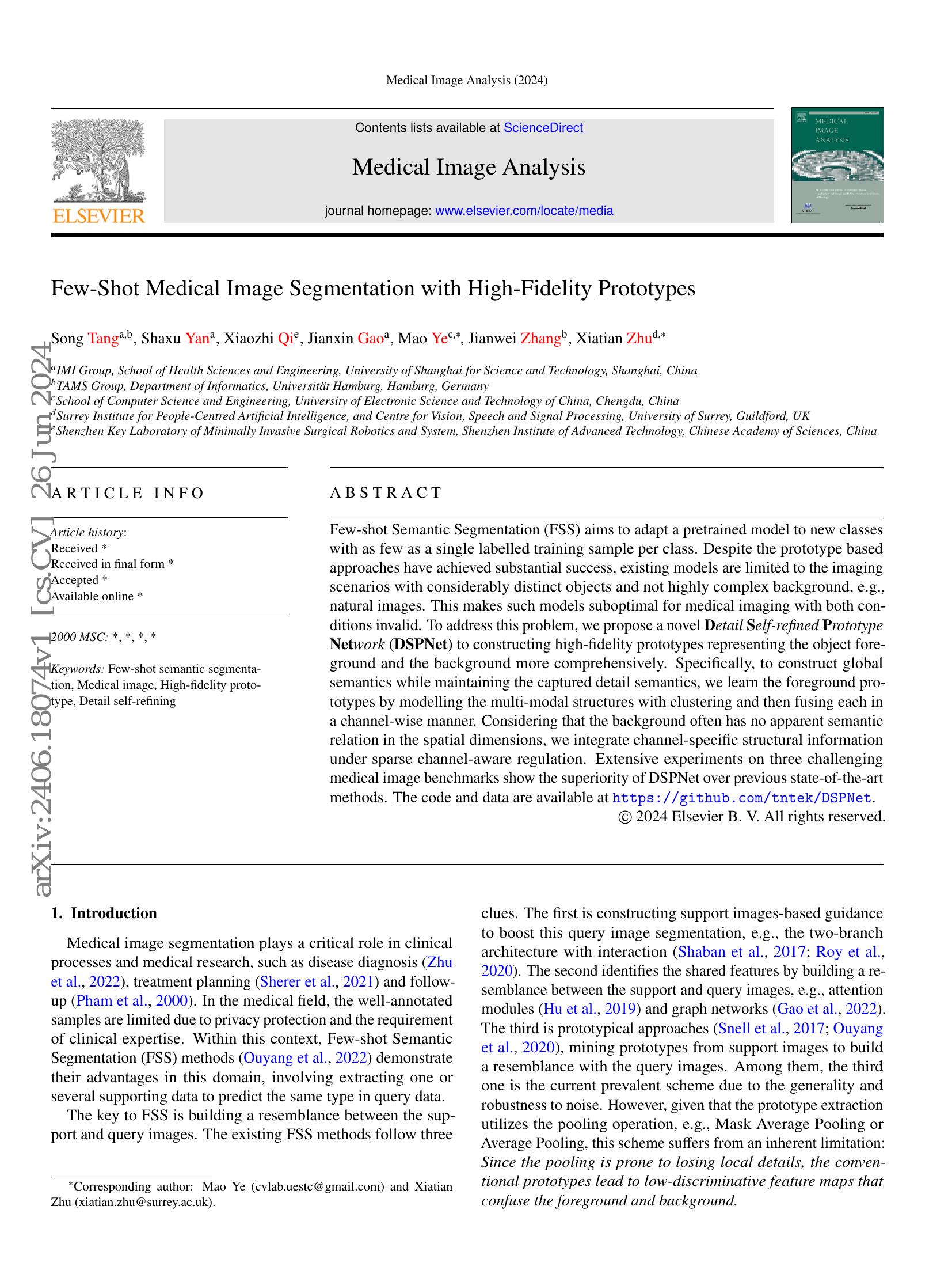 Few-Shot Medical Image Segmentation with High-Fidelity Prototypes - 智源社区论文