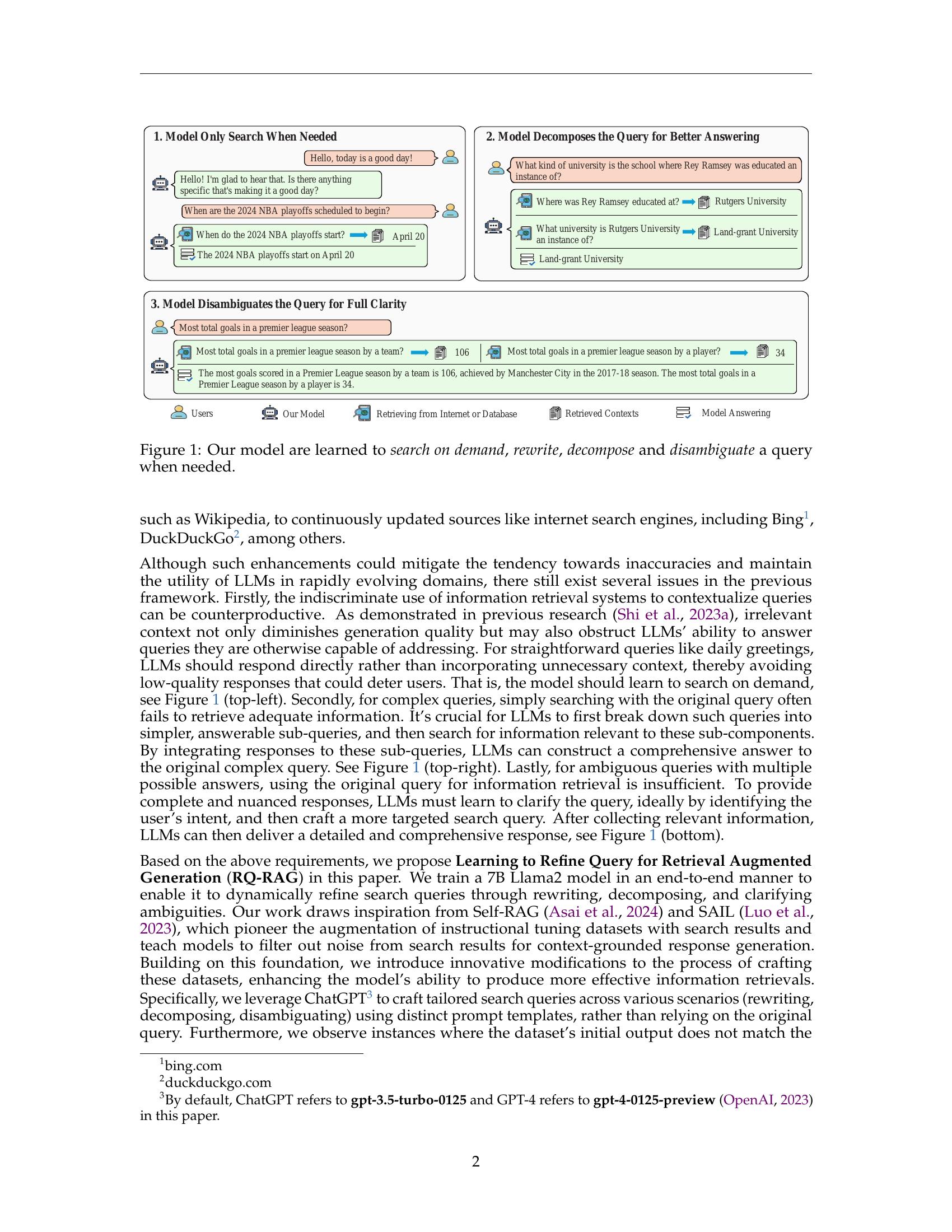 RQ-RAG: Learning to Refine Queries for Retrieval Augmented Generation ...