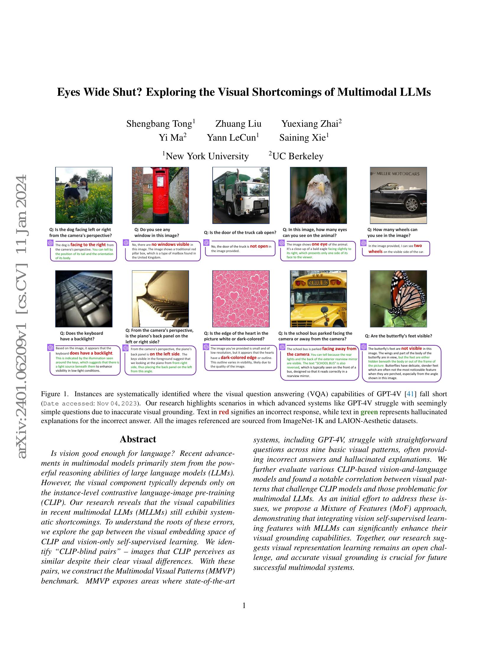 Eyes Wide Shut? Exploring the Visual Shortcomings of Multimodal LLMs ...