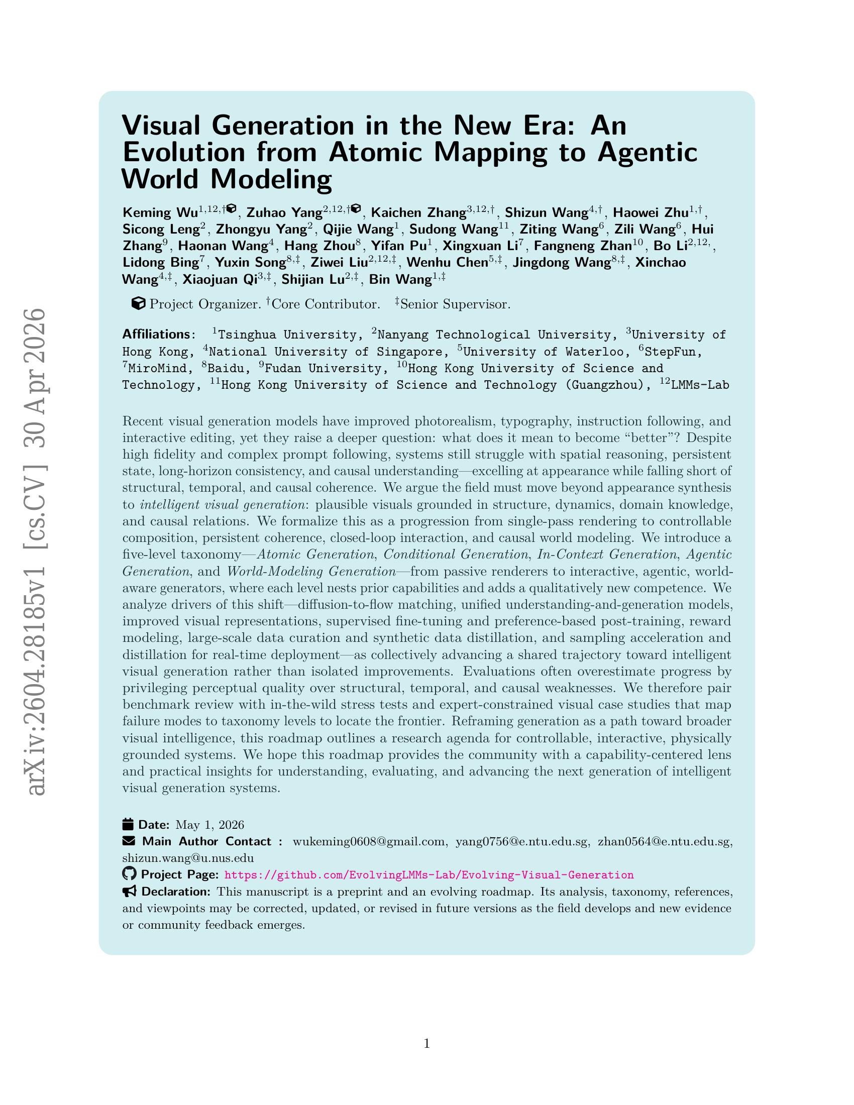 Visual Generation in the New Era: An Evolution from Atomic Mapping to ...