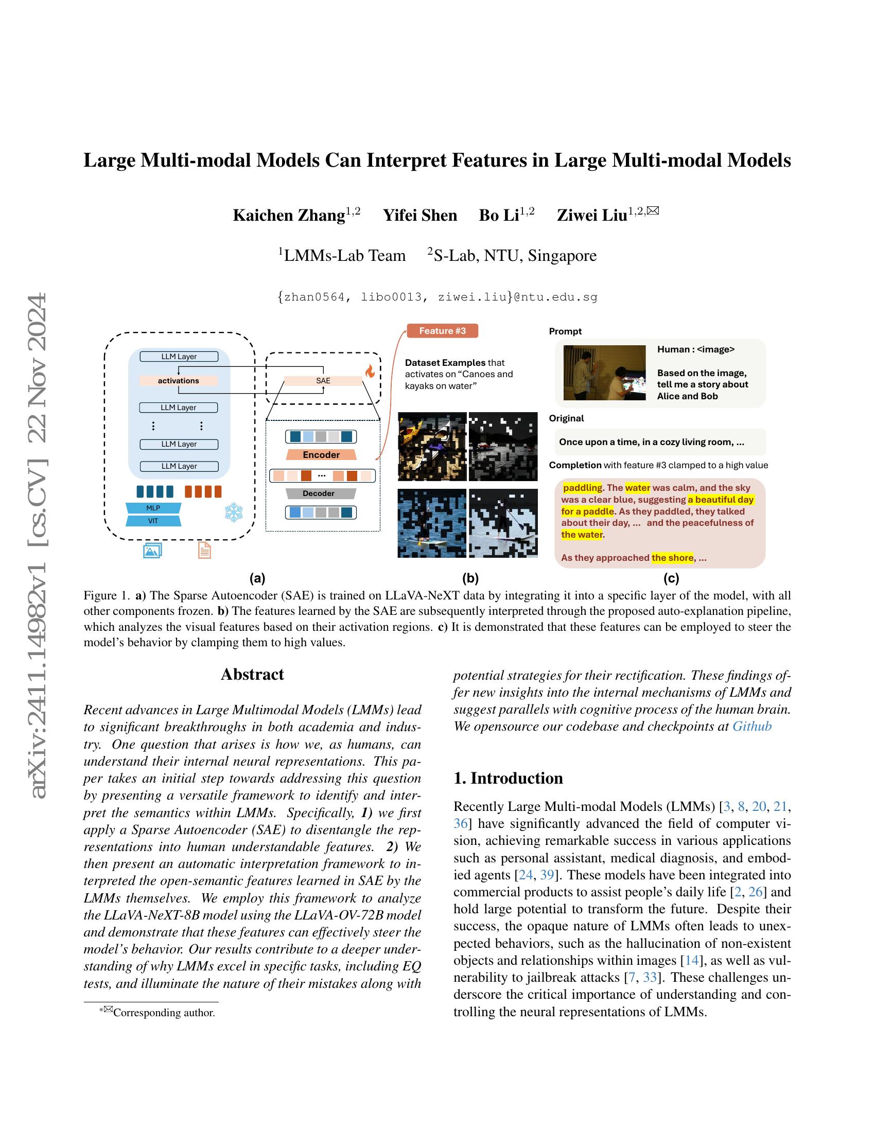 Large Multi-modal Models Can Interpret Features in Large Multi-modal ...