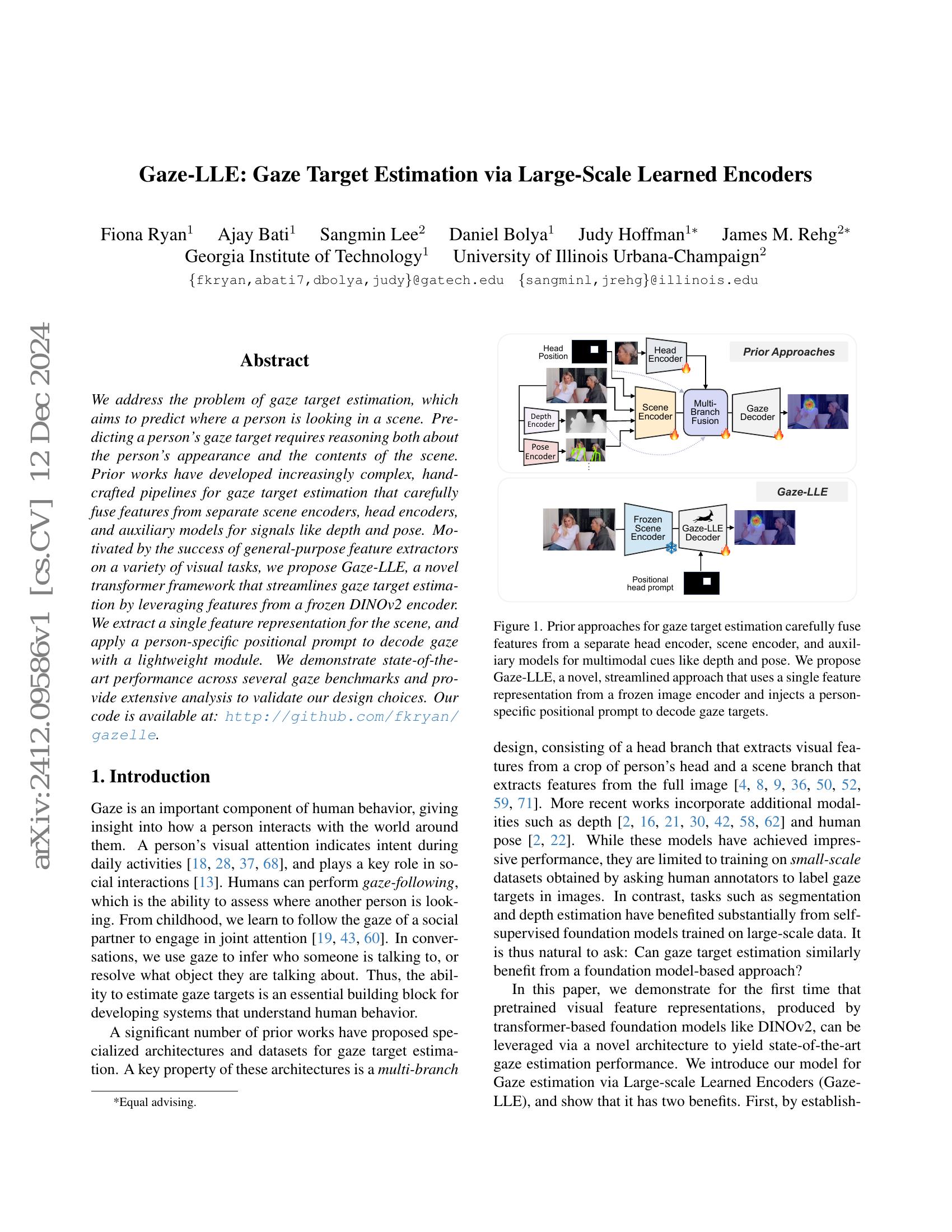Gaze-LLE: Gaze Target Estimation via Large-Scale Learned Encoders - 智源社区论文
