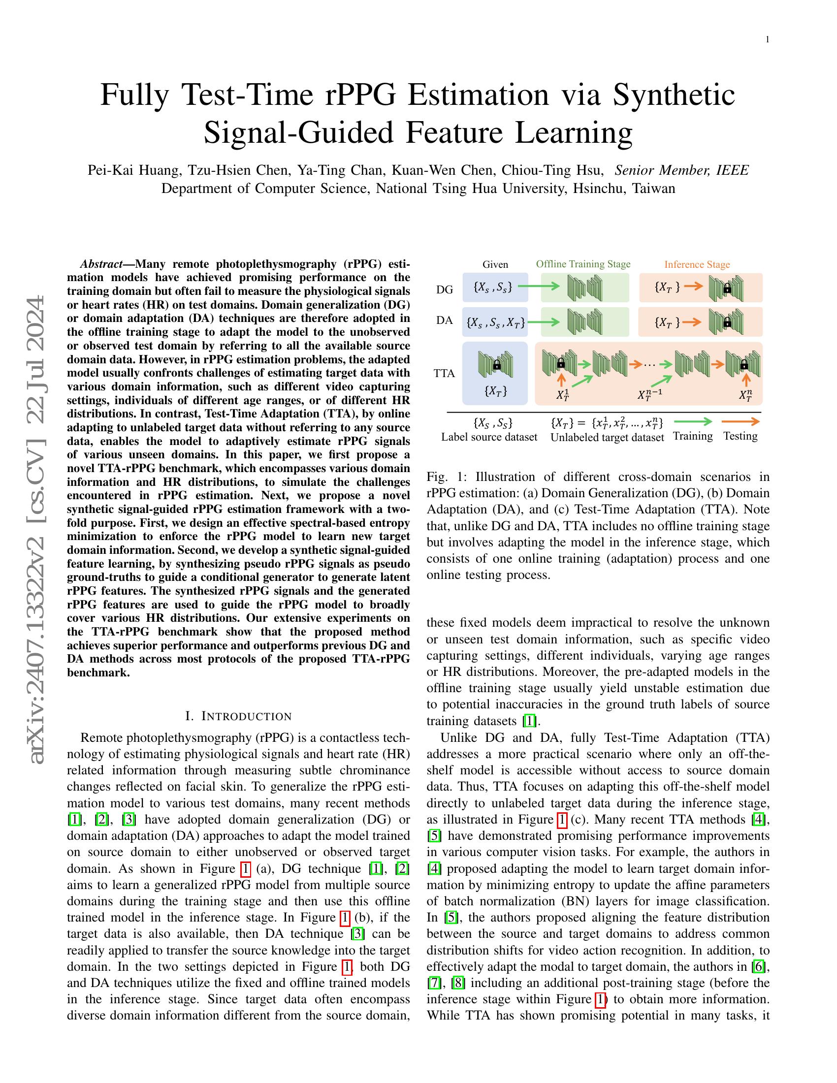 Real Life Rppg Fully Test-Time rPPG Estimation via Synthetic Signal-Guided Feature ...