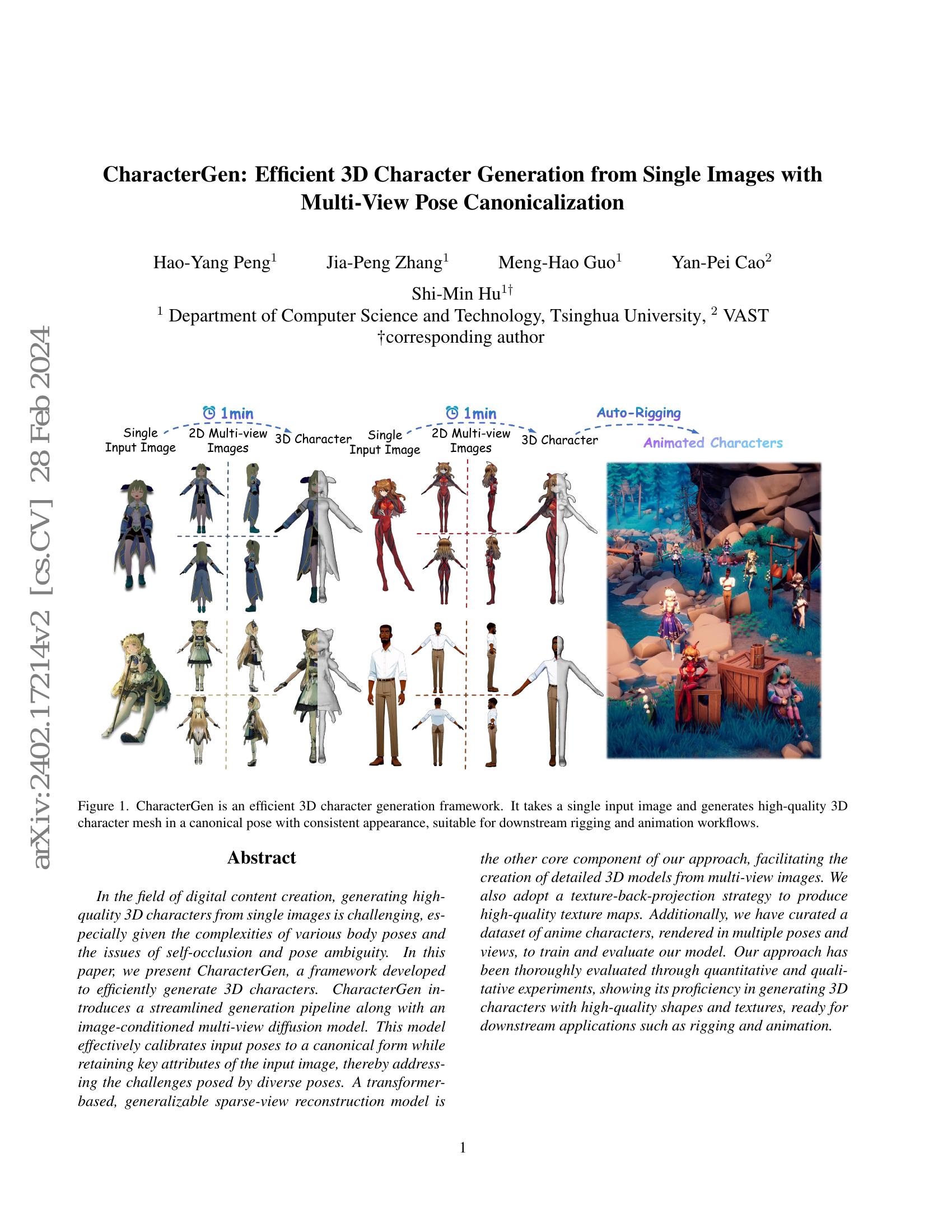 CharacterGen: Efficient 3D Character Generation from Single Images with ...