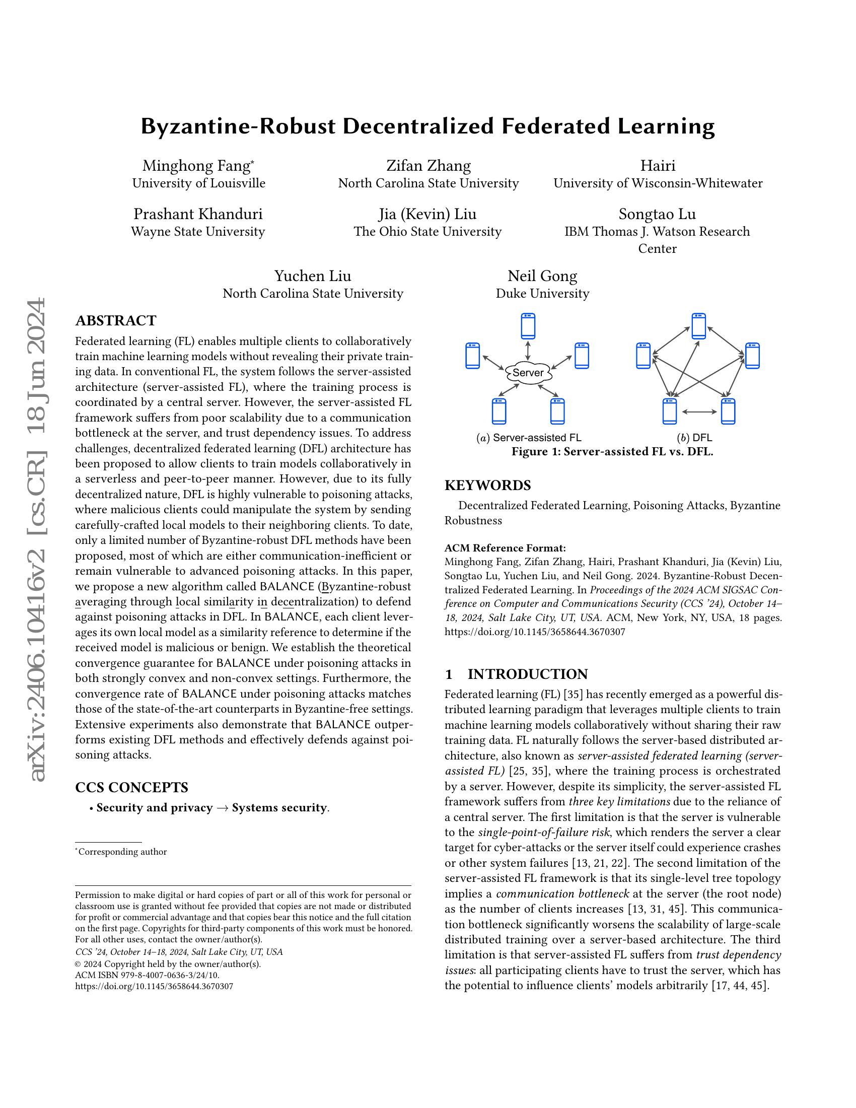 Byzantine-Robust Decentralized Federated Learning - 智源社区论文
