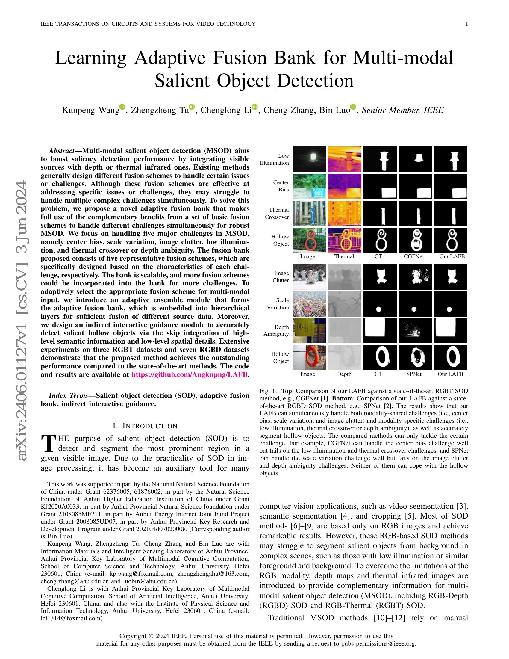 Learning Adaptive Fusion Bank for Multi-modal Salient Object Detection ...