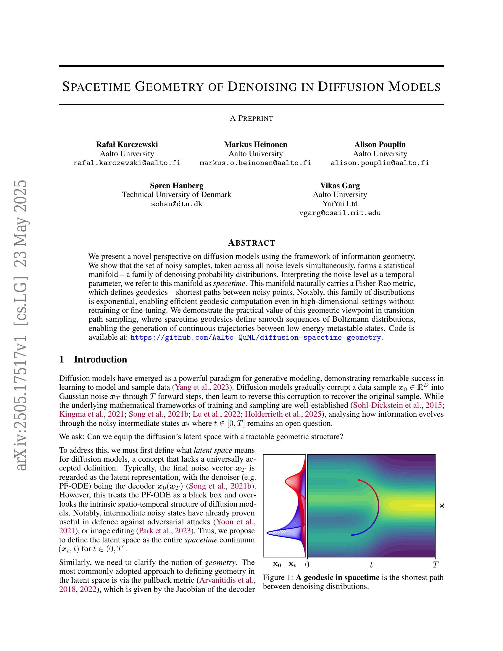 Spacetime Geometry of Denoising in Diffusion Models - 智源社区论文