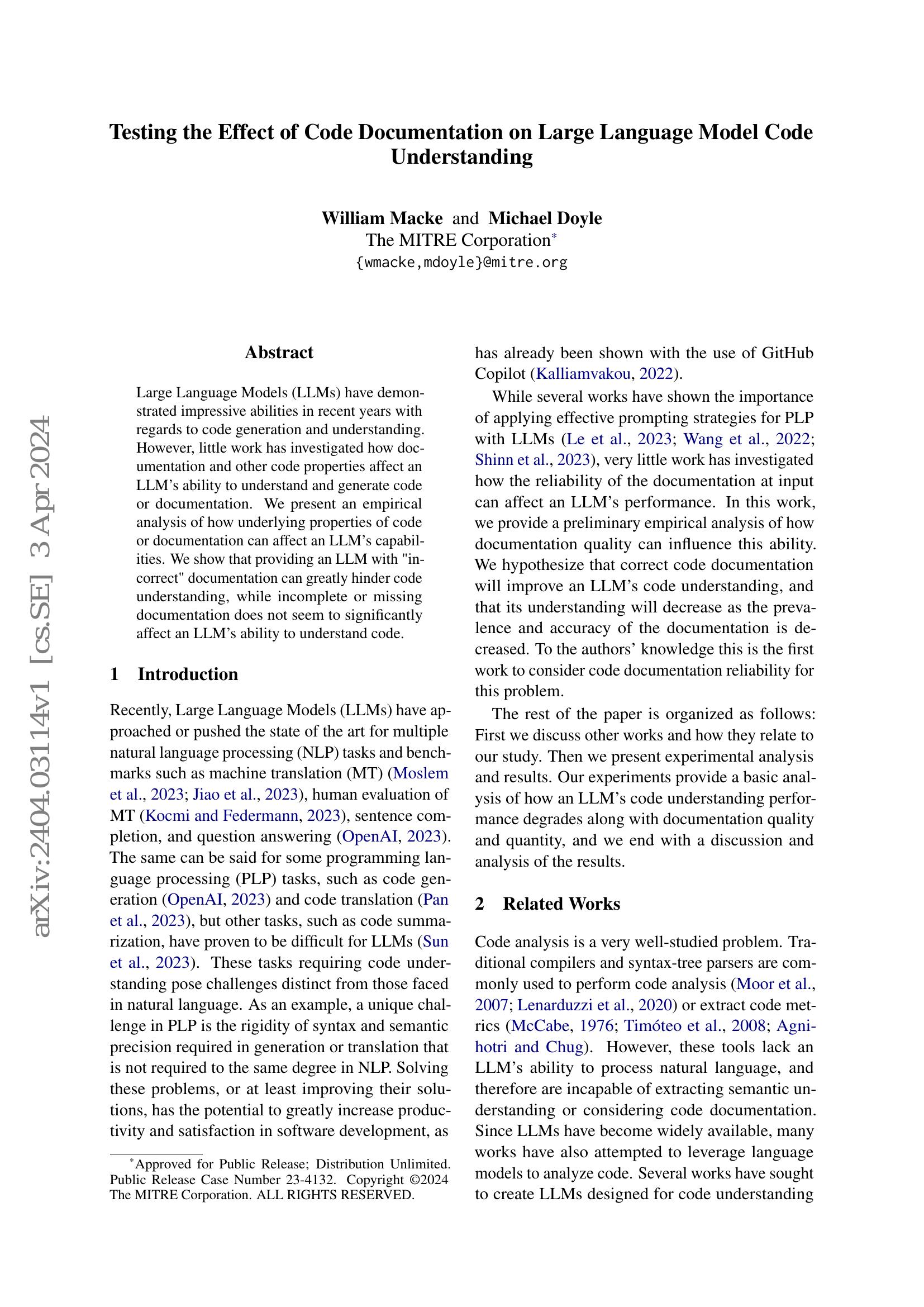 Testing the Effect of Code Documentation on Large Language Model Code ...