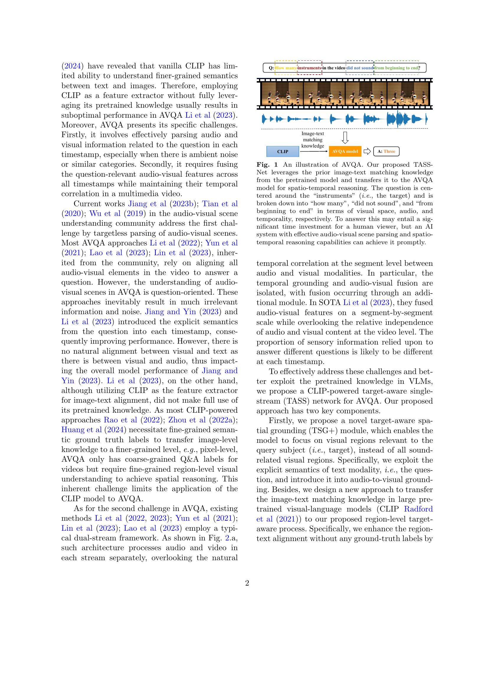 CLIP-Powered TASS: Target-Aware Single-Stream Network for Audio-Visual ...