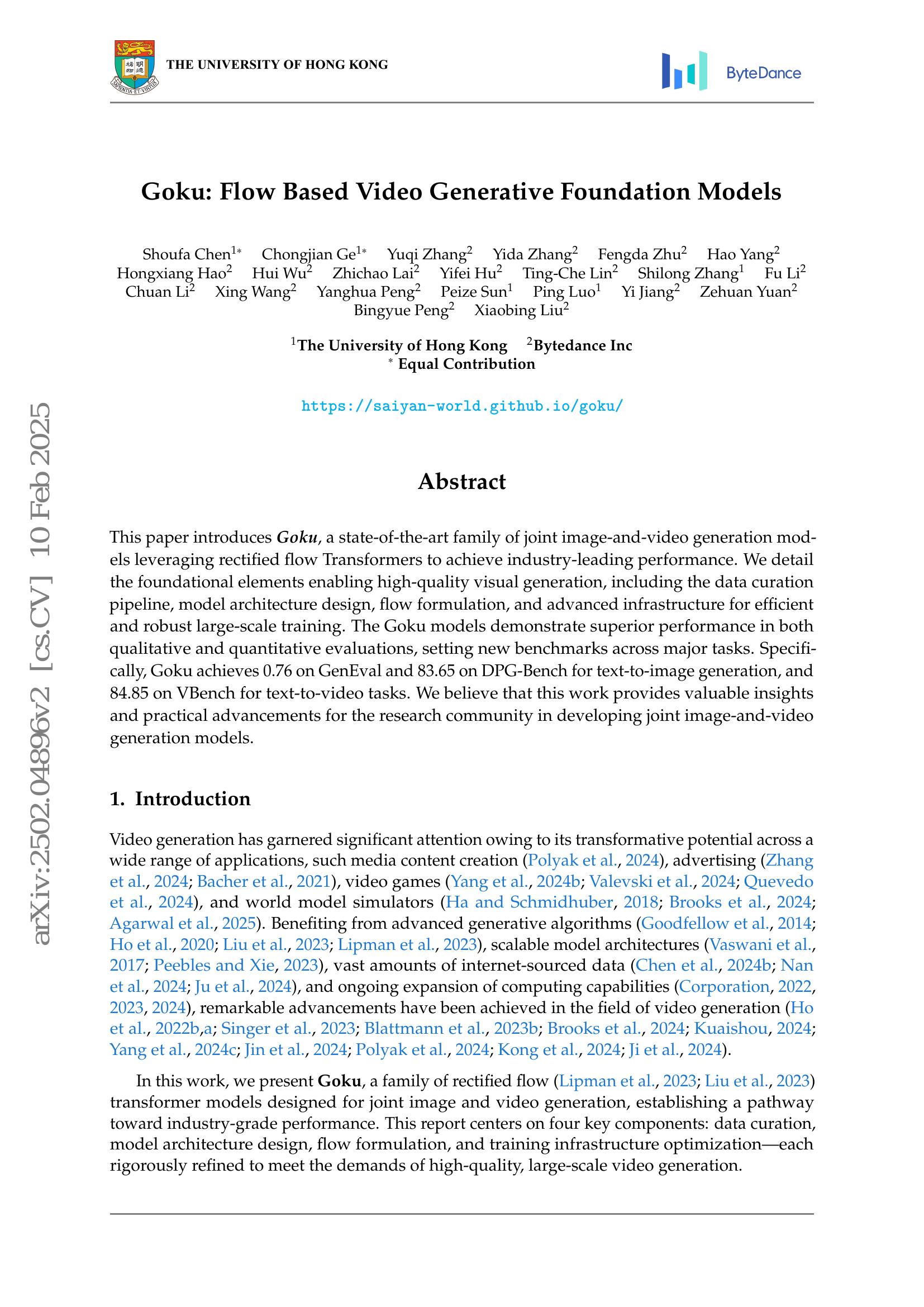 Goku: Flow Based Video Generative Foundation Models - 智源社区论文