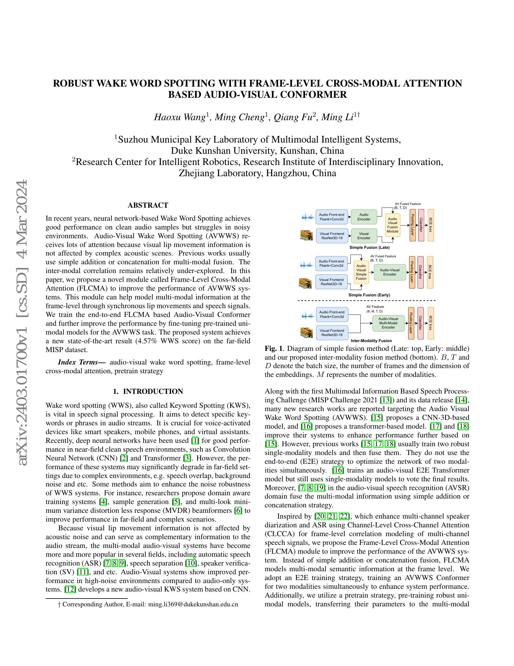 Robust Wake Word Spotting With Frame-Level Cross-Modal Attention Based ...