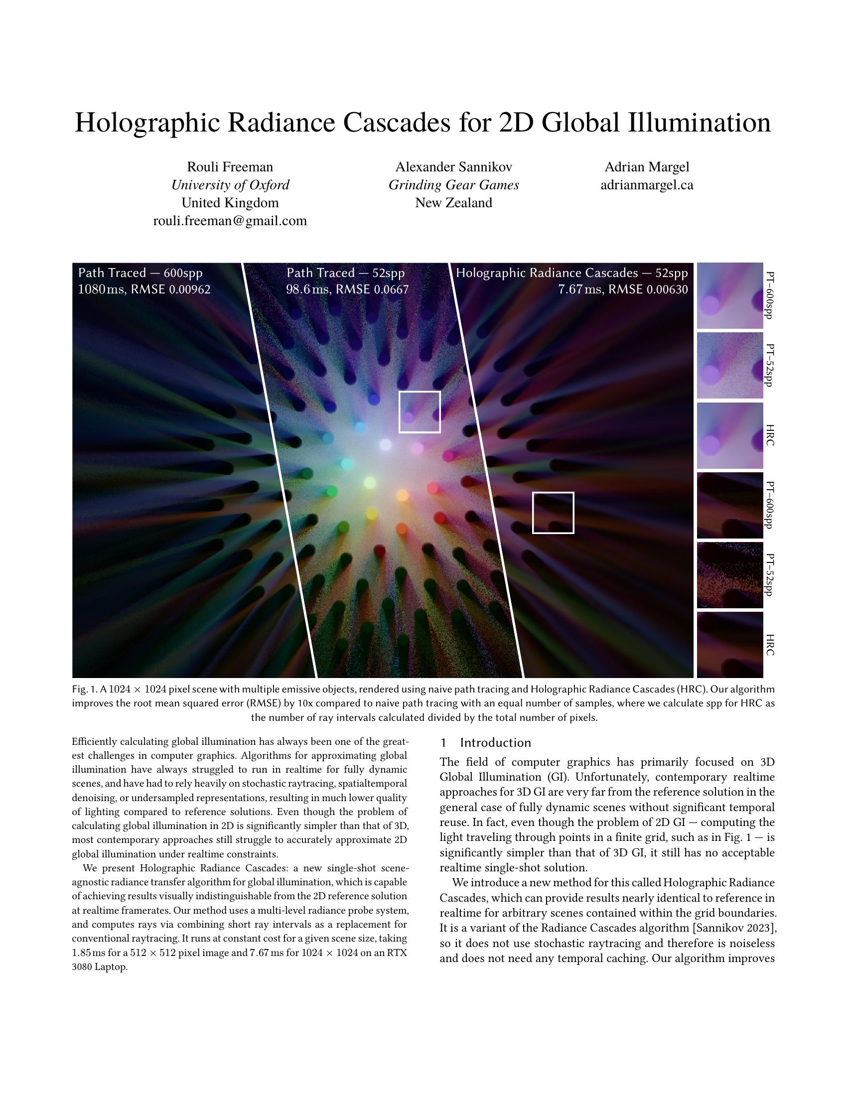 Holographic Radiance Cascades for 2D Global Illumination - 智源社区论文