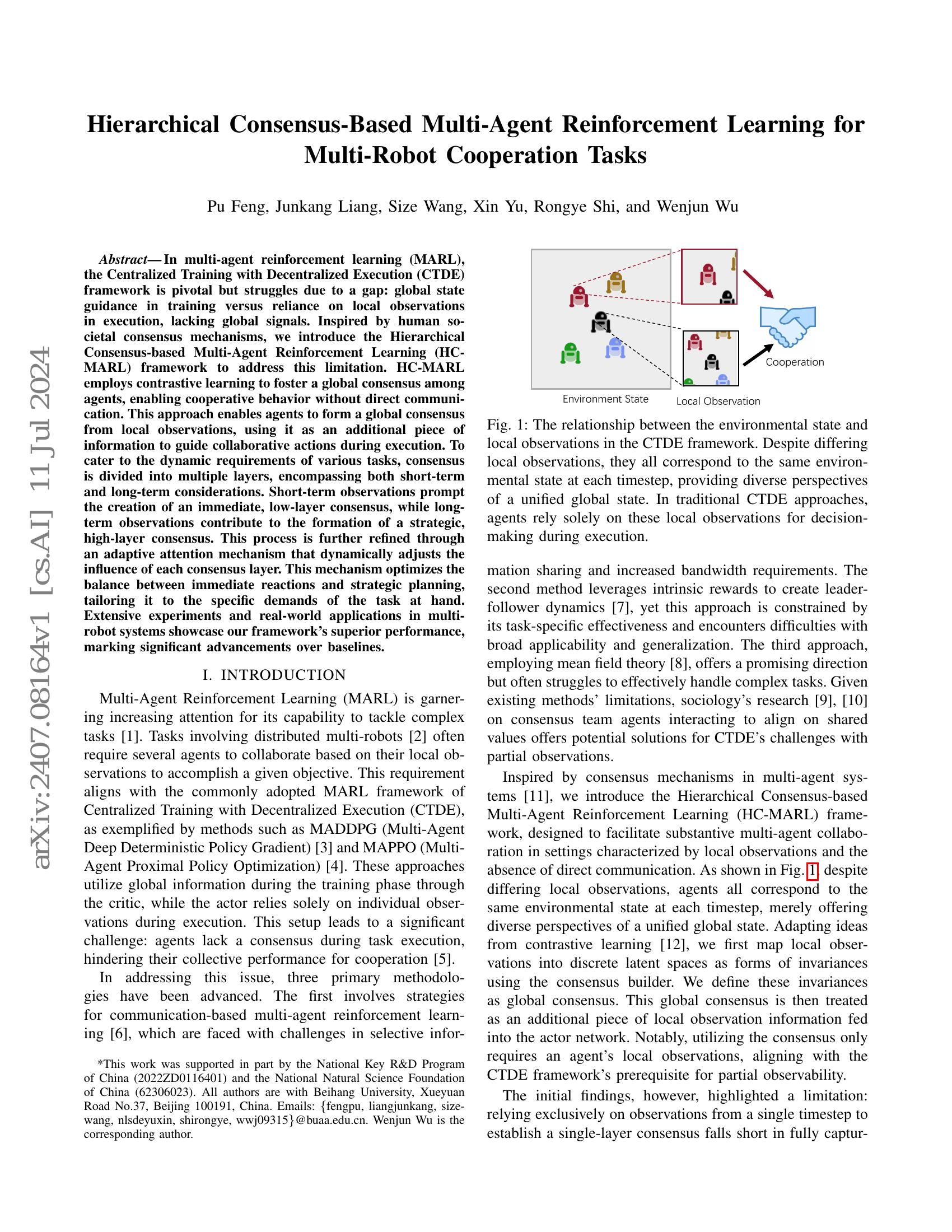 Hierarchical Consensus-Based Multi-Agent Reinforcement Learning for ...