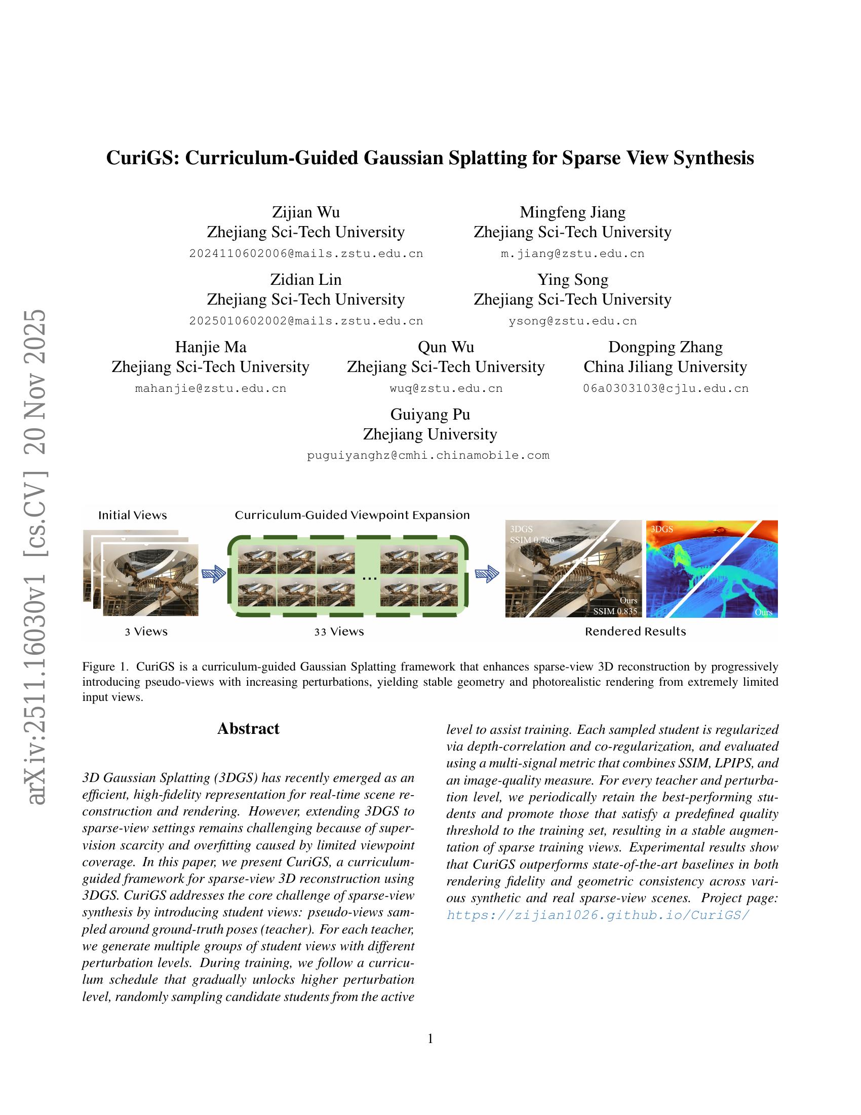 CuriGS: Curriculum-Guided Gaussian Splatting for Sparse View Synthesis ...