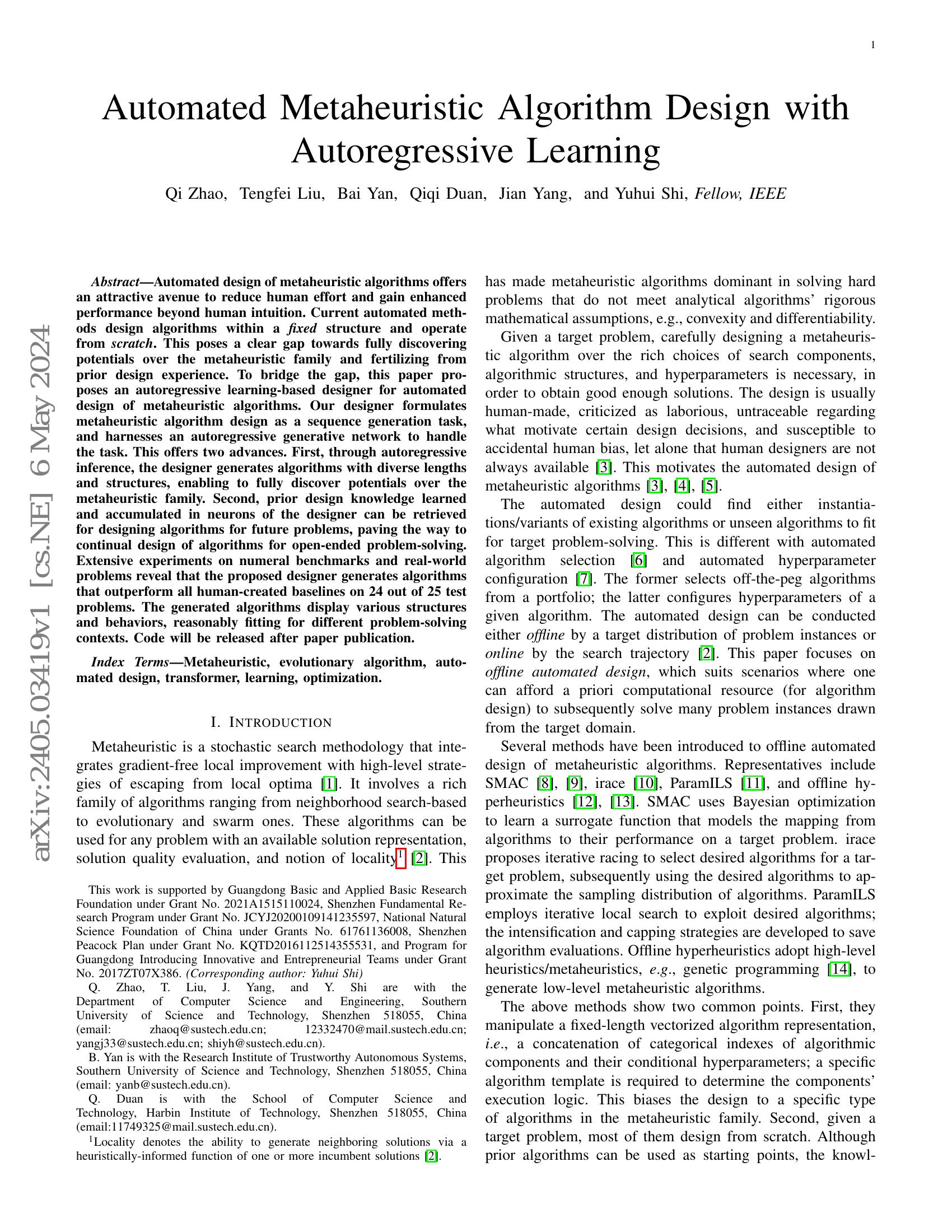 Automated Metaheuristic Algorithm Design with Autoregressive Learning ...